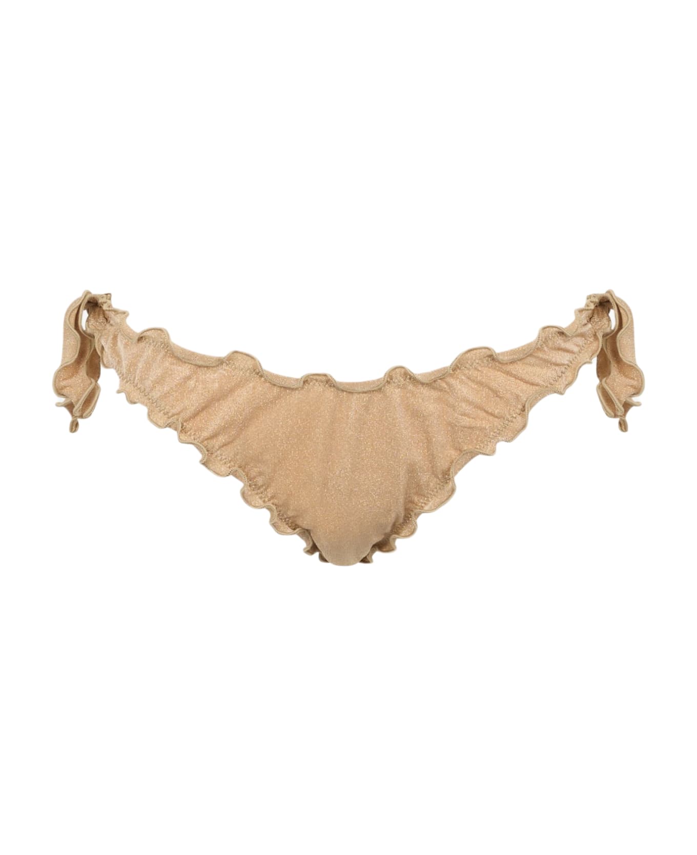 MC2 Saint Barth Woman Gold Lurex Classic Swim Briefs Moon - WHITE