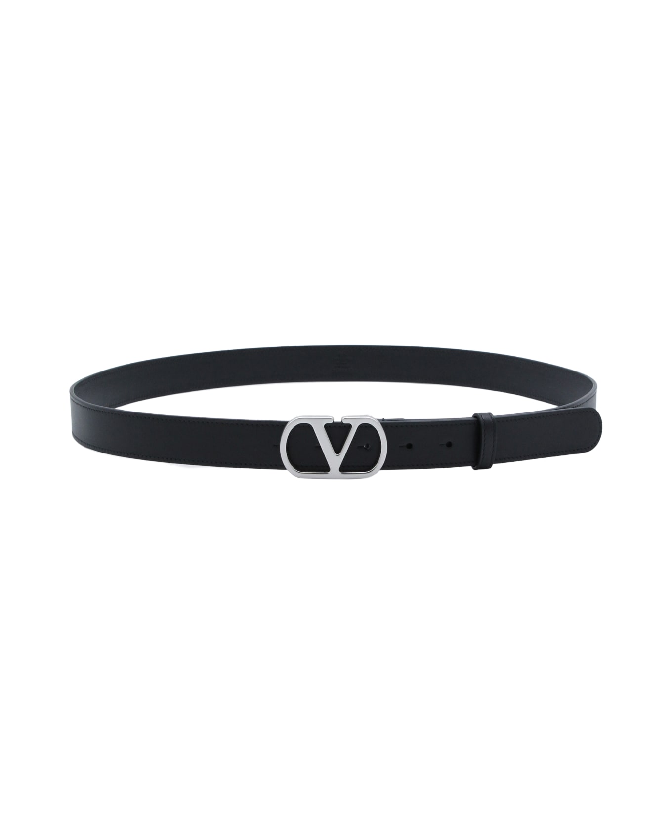 Valentino Garavani Black Leather Belt - Black