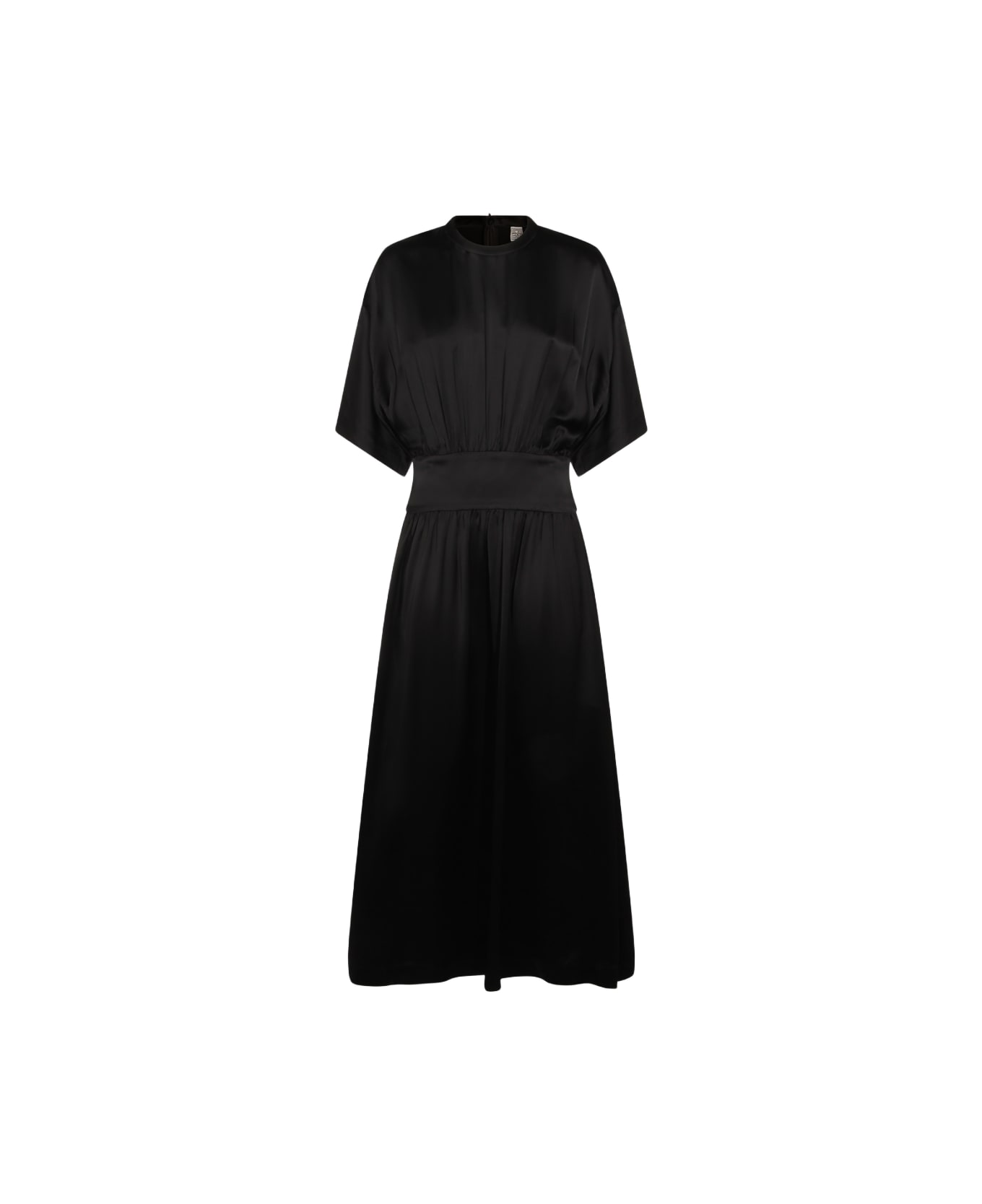 Totême Black Satin Tee Dress - Black
