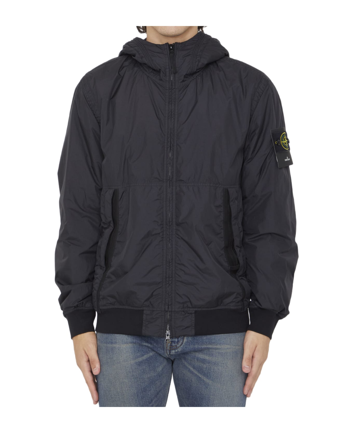 Stone Island Compass-patch Zip-up Jacket Stone Island - BLACK