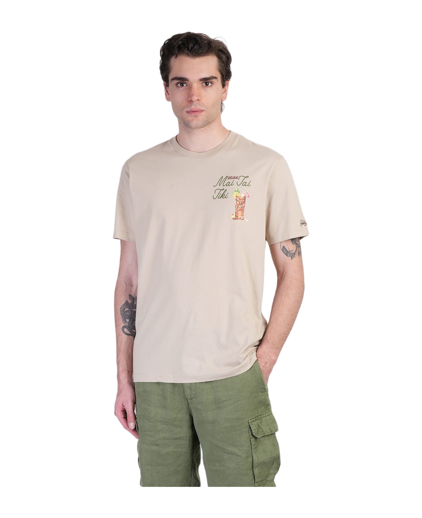 MC2 Saint Barth Tshirt Man T-shirt In Taupe Cotton - taupe