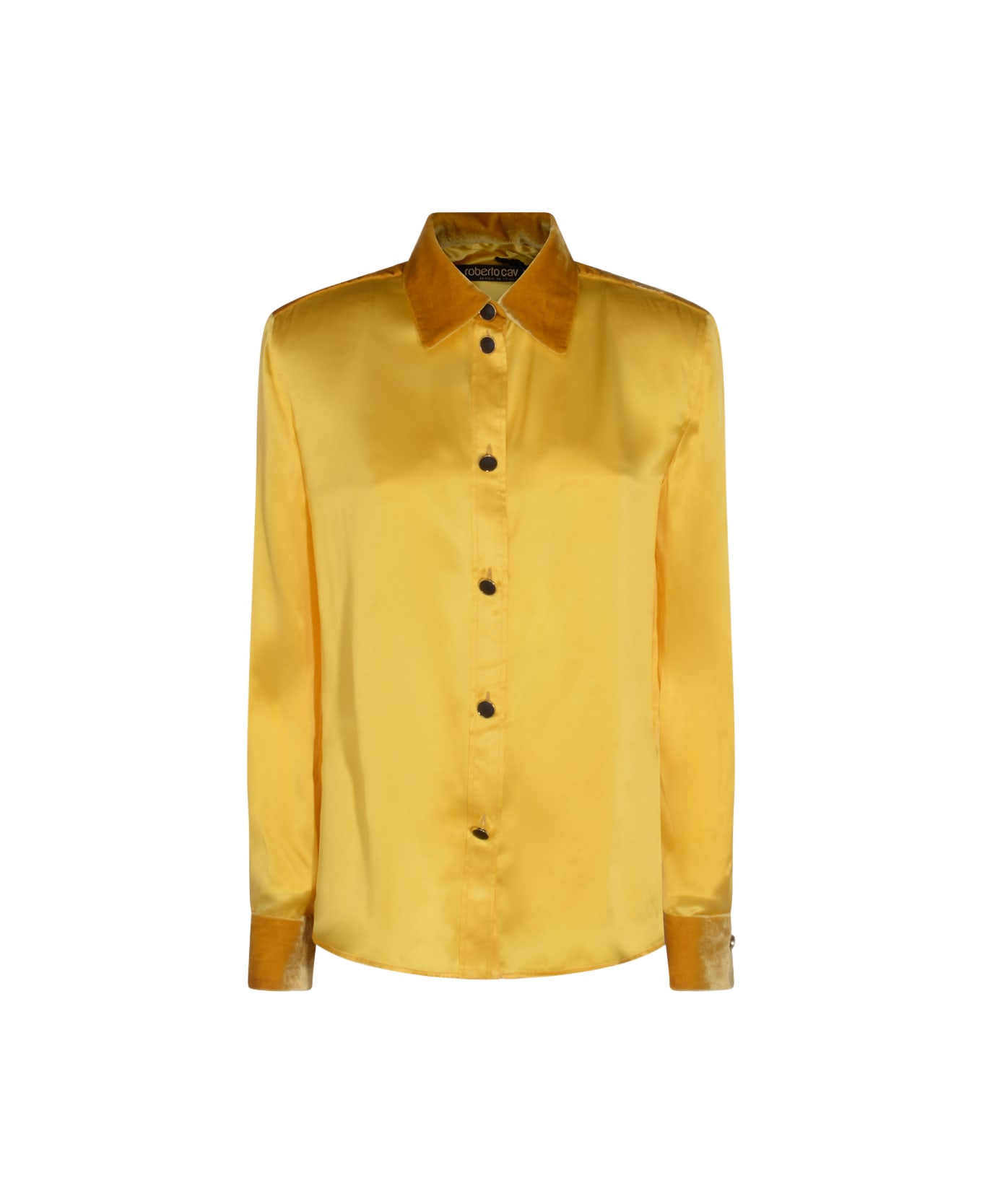 Roberto Cavalli Yellow Silk Shirt - Ochre