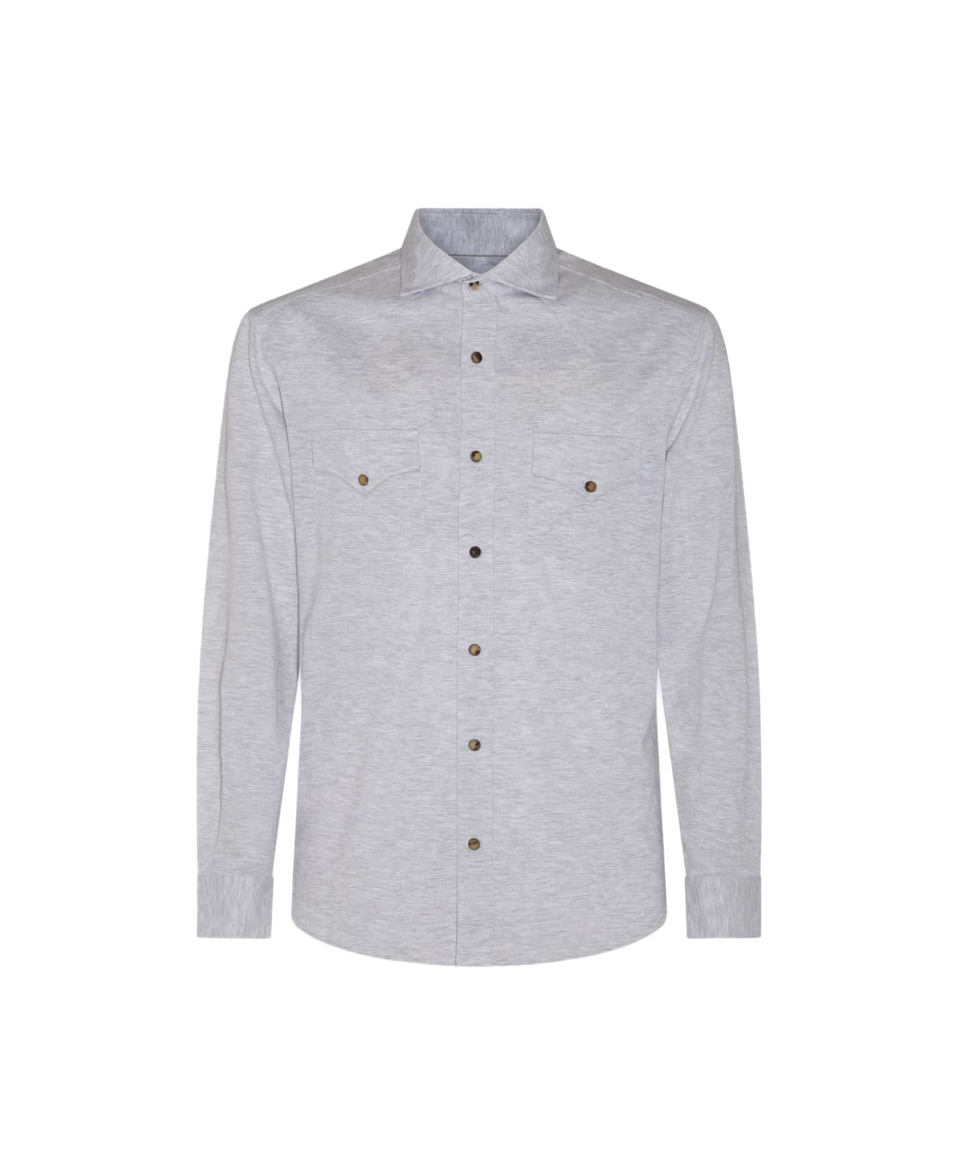 Brunello Cucinelli Grey Linen Blend Shirt - Grey