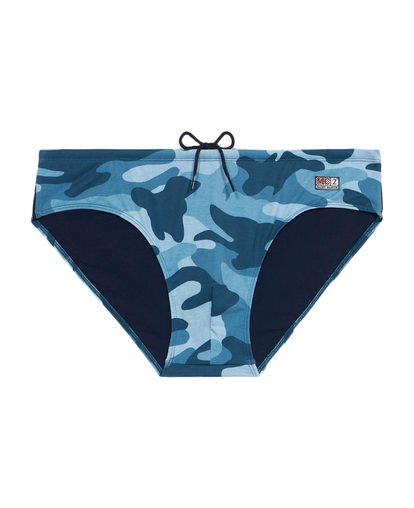 MC2 Saint Barth Man Denim Camouflage Swim Briefs Cayo - SKY