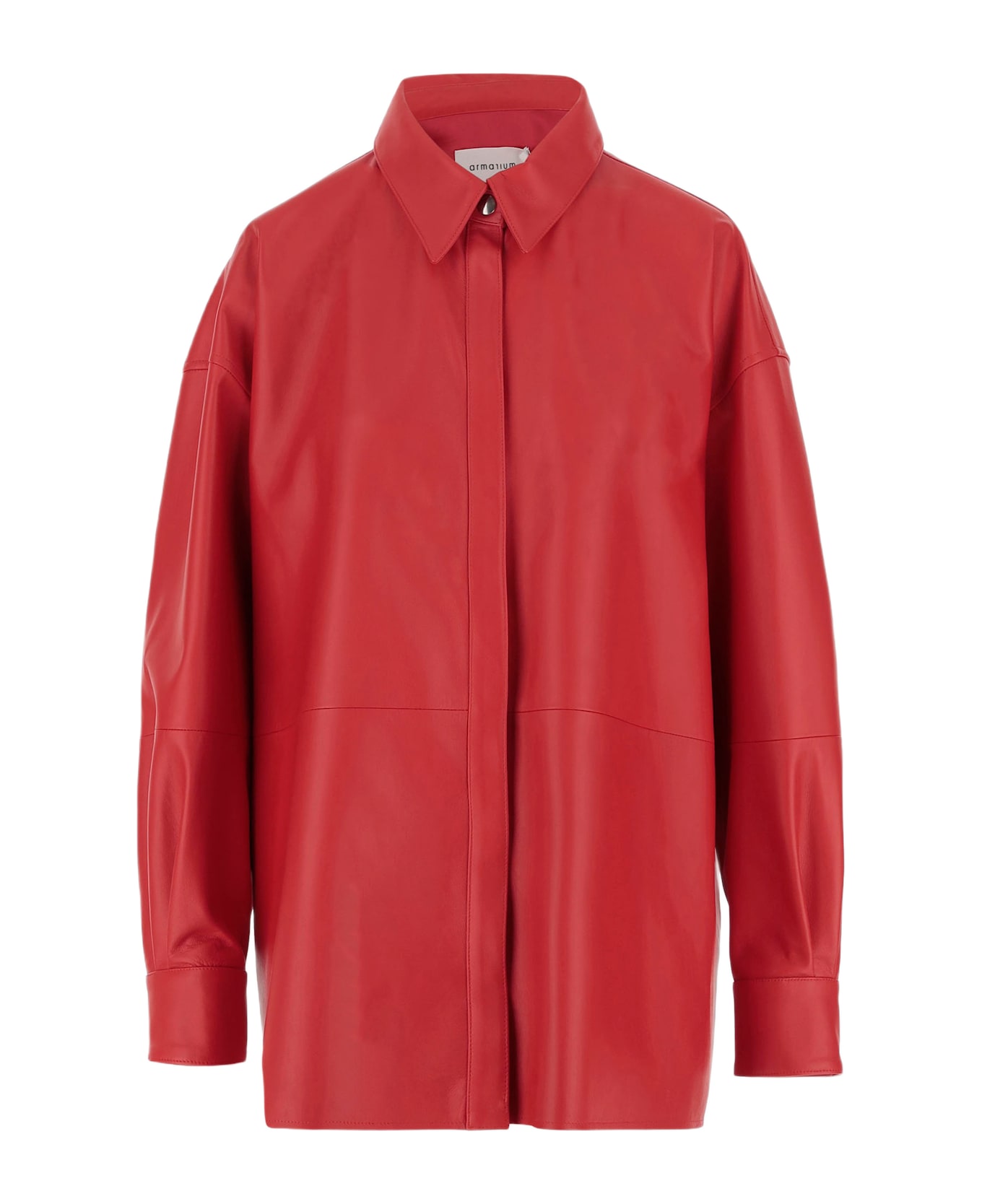 Armarium Leo Leather Shirt - Red