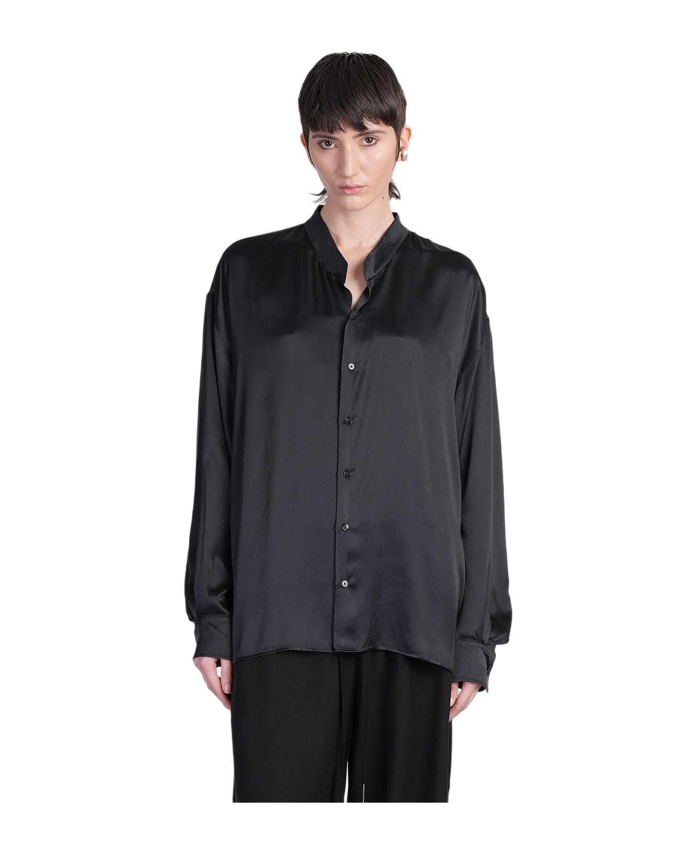 Ann Demeulemeester Thalia Shirt In Black Silk - black