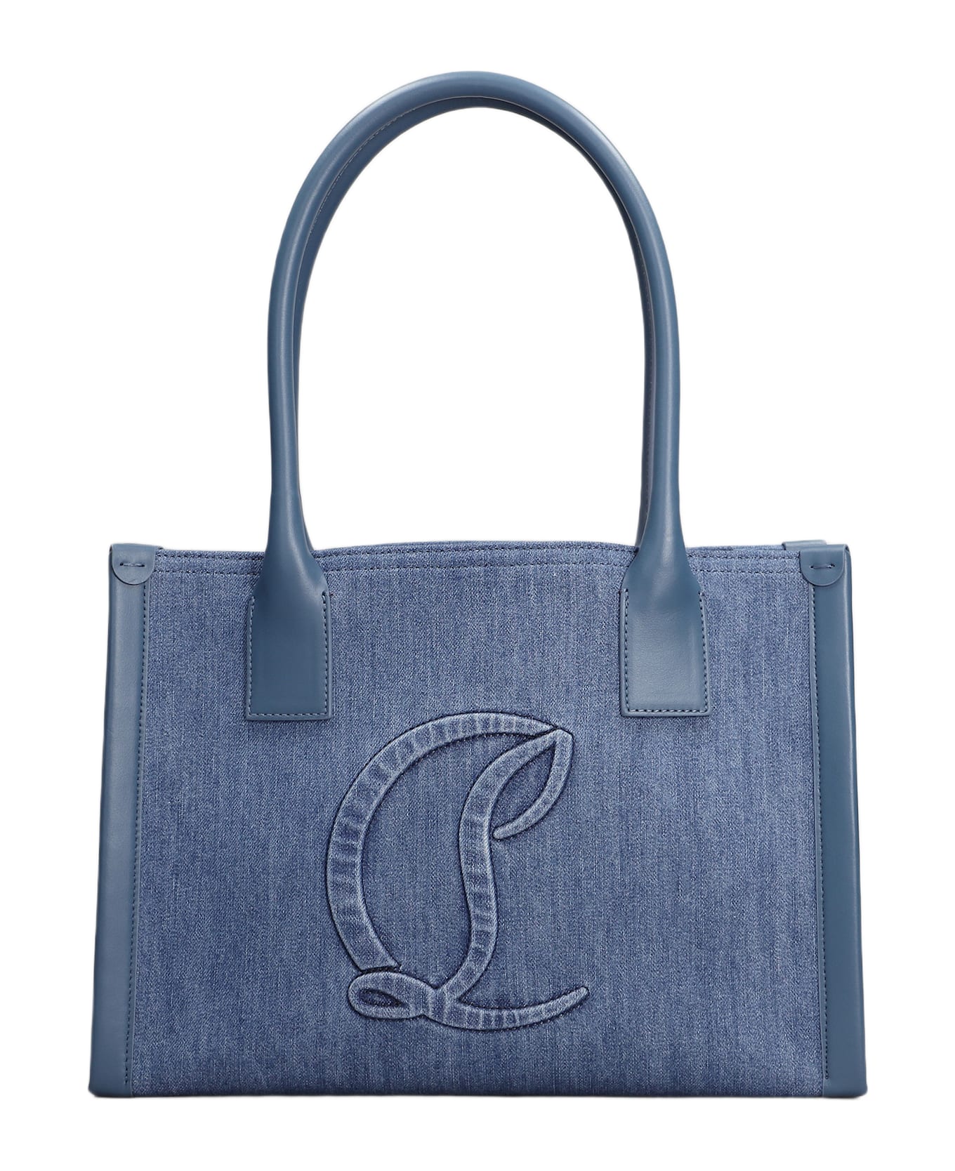 Christian Louboutin By My Side Small Tote In Blue Cotton - blue