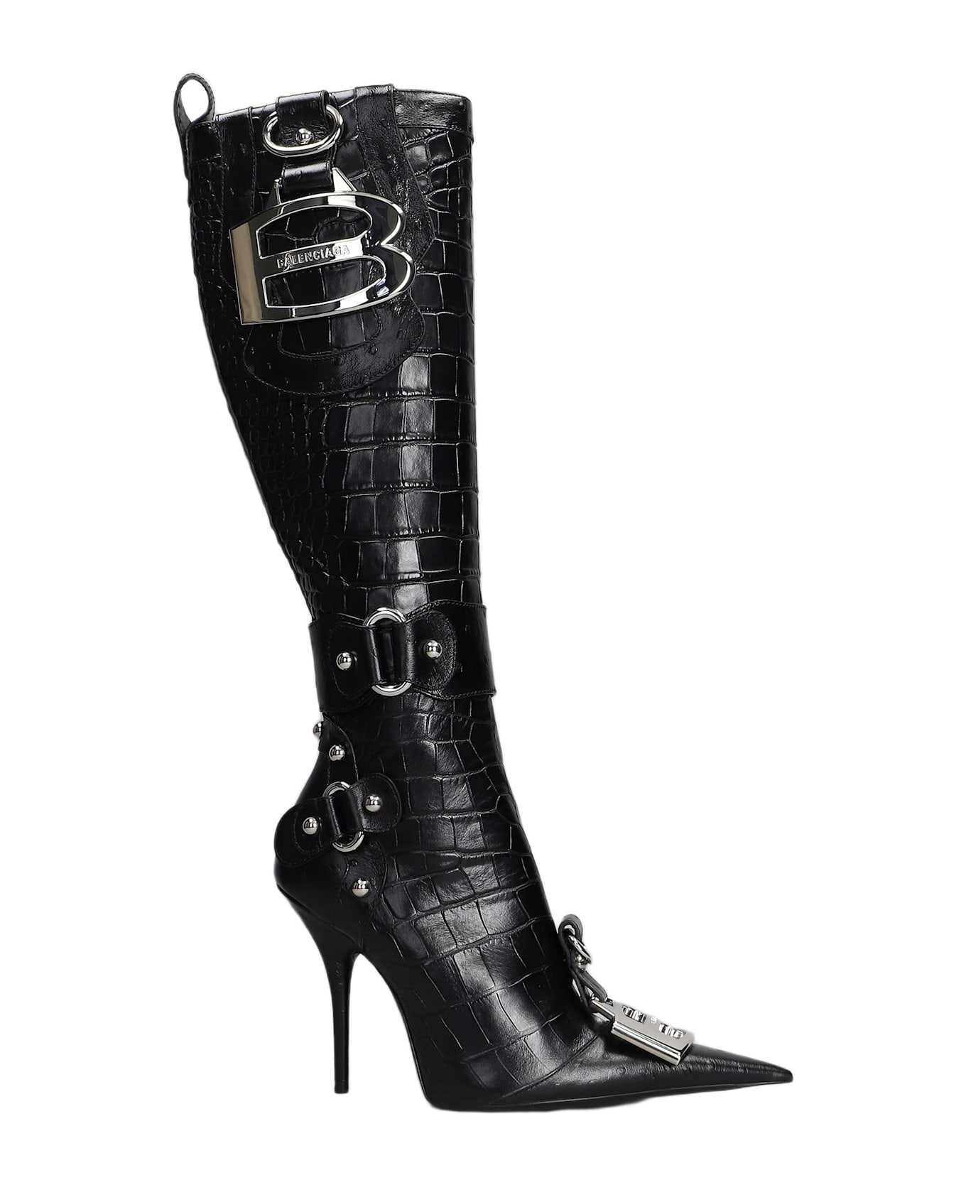 Balenciaga Essex Boot 110 High Heels Boots In Black Leather - black