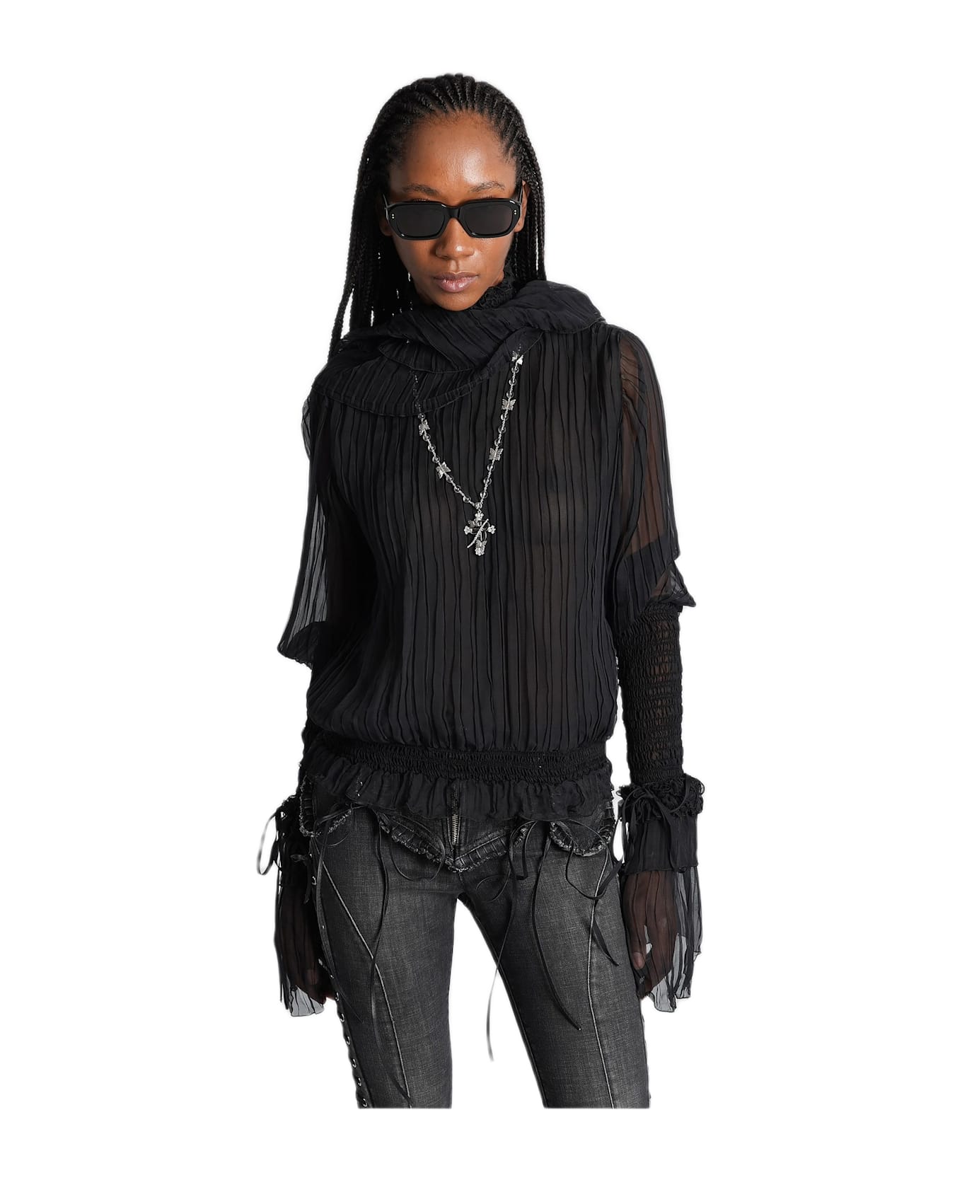 Blumarine Blouse In Black Silk - black