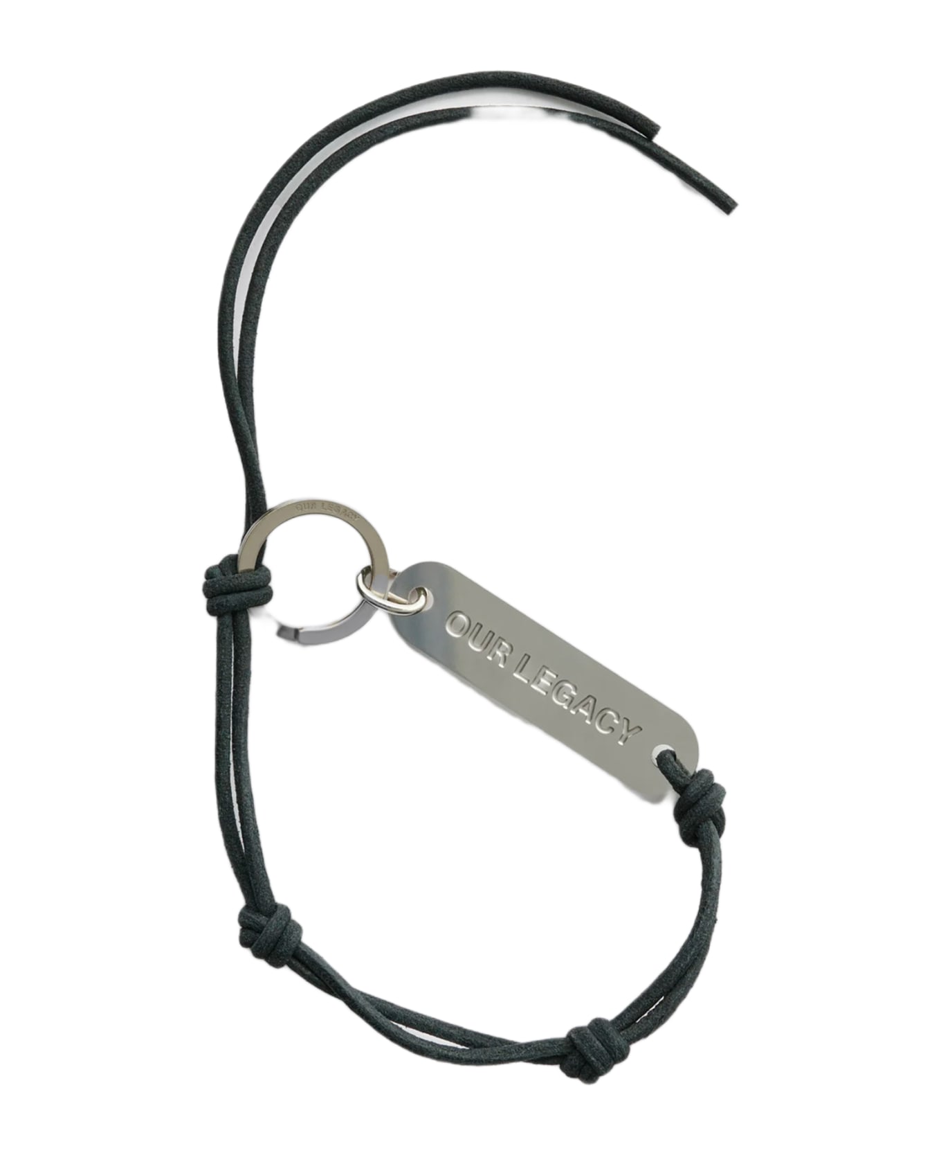 Our Legacy Ladon Key Ring Black knotted leather cord key