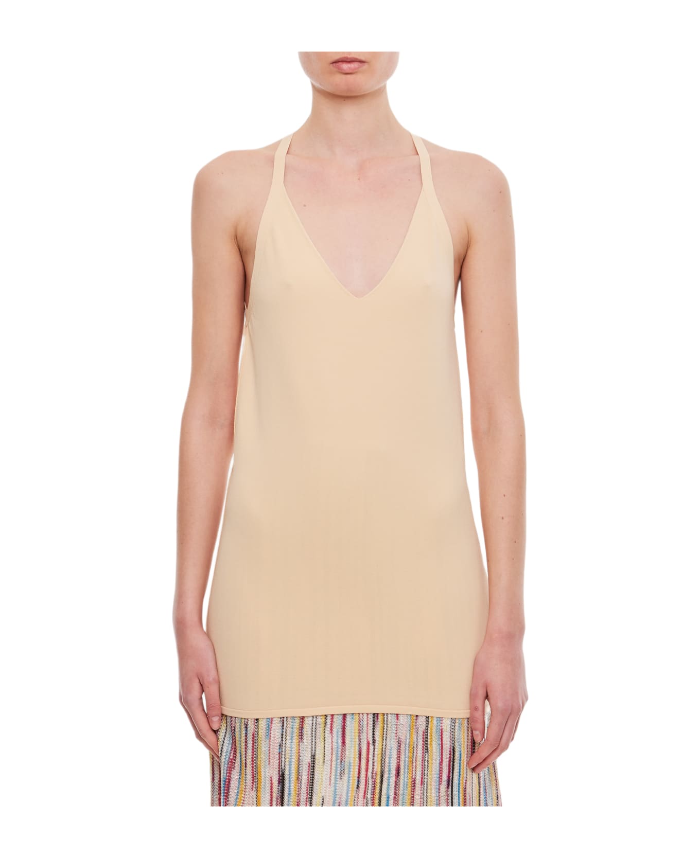 Quira Viscose Dancer Tank Top - Beige