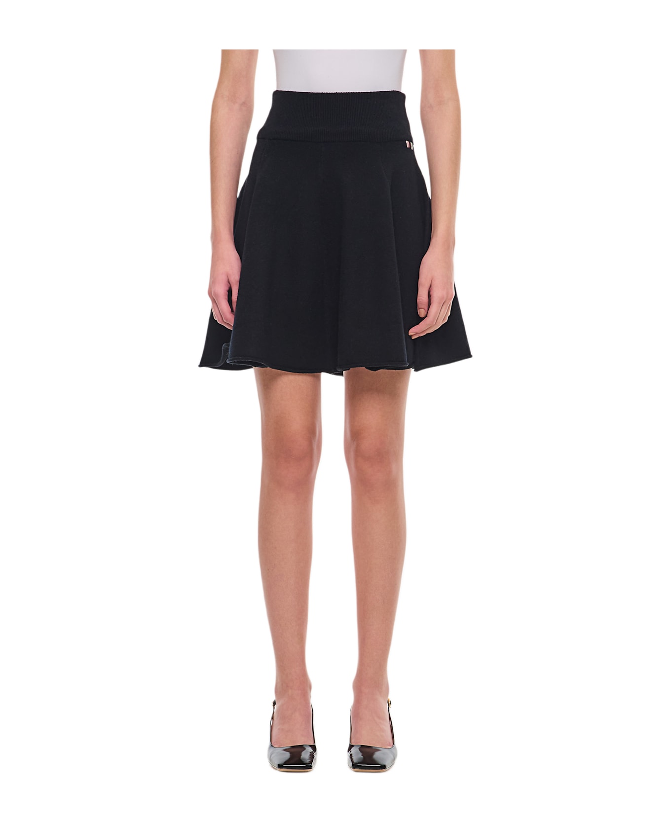 Extreme Cashmere Cashmere Short Pleated Skirt - Black
