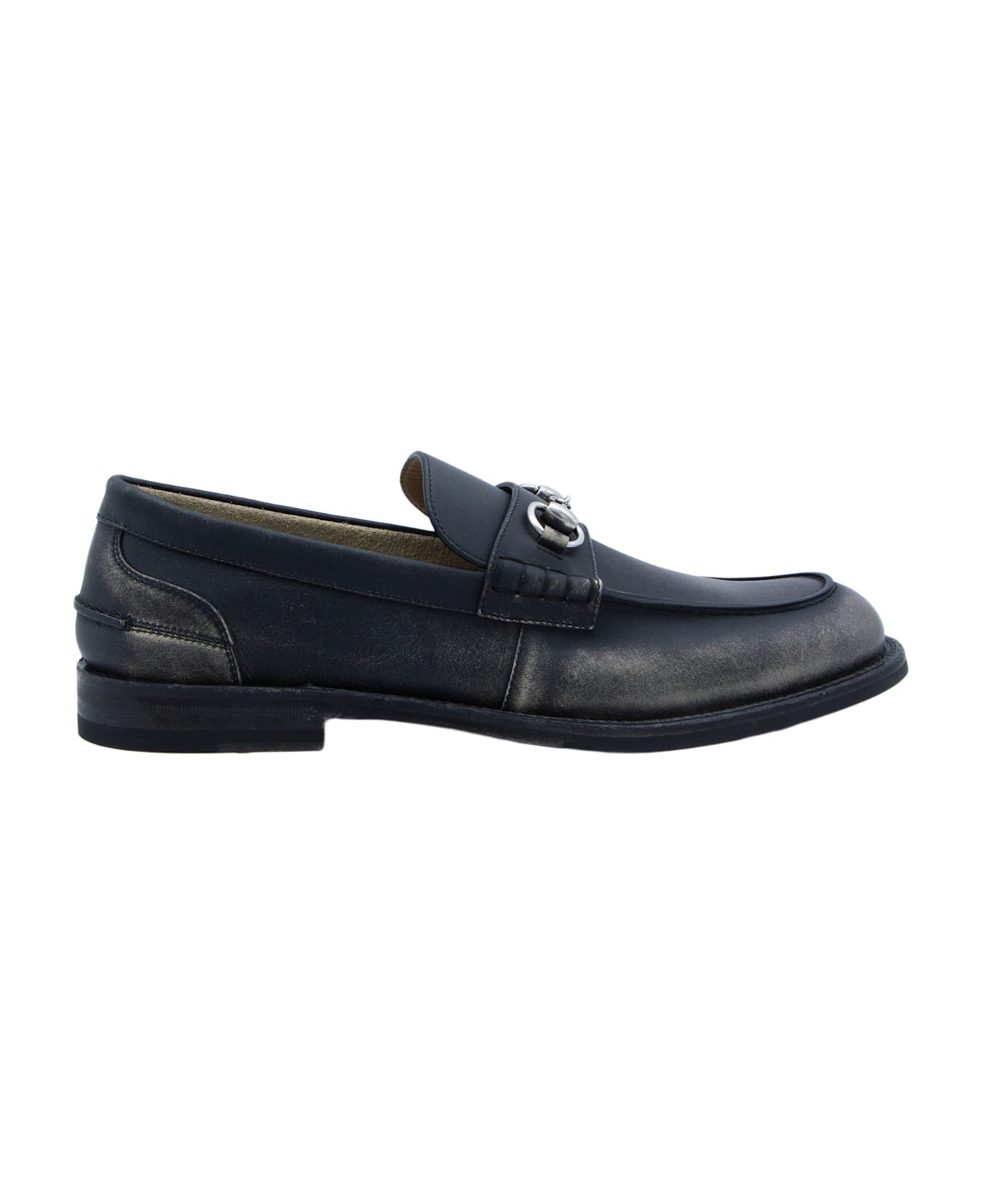 Gucci Black Leather Loafers - Washed Black