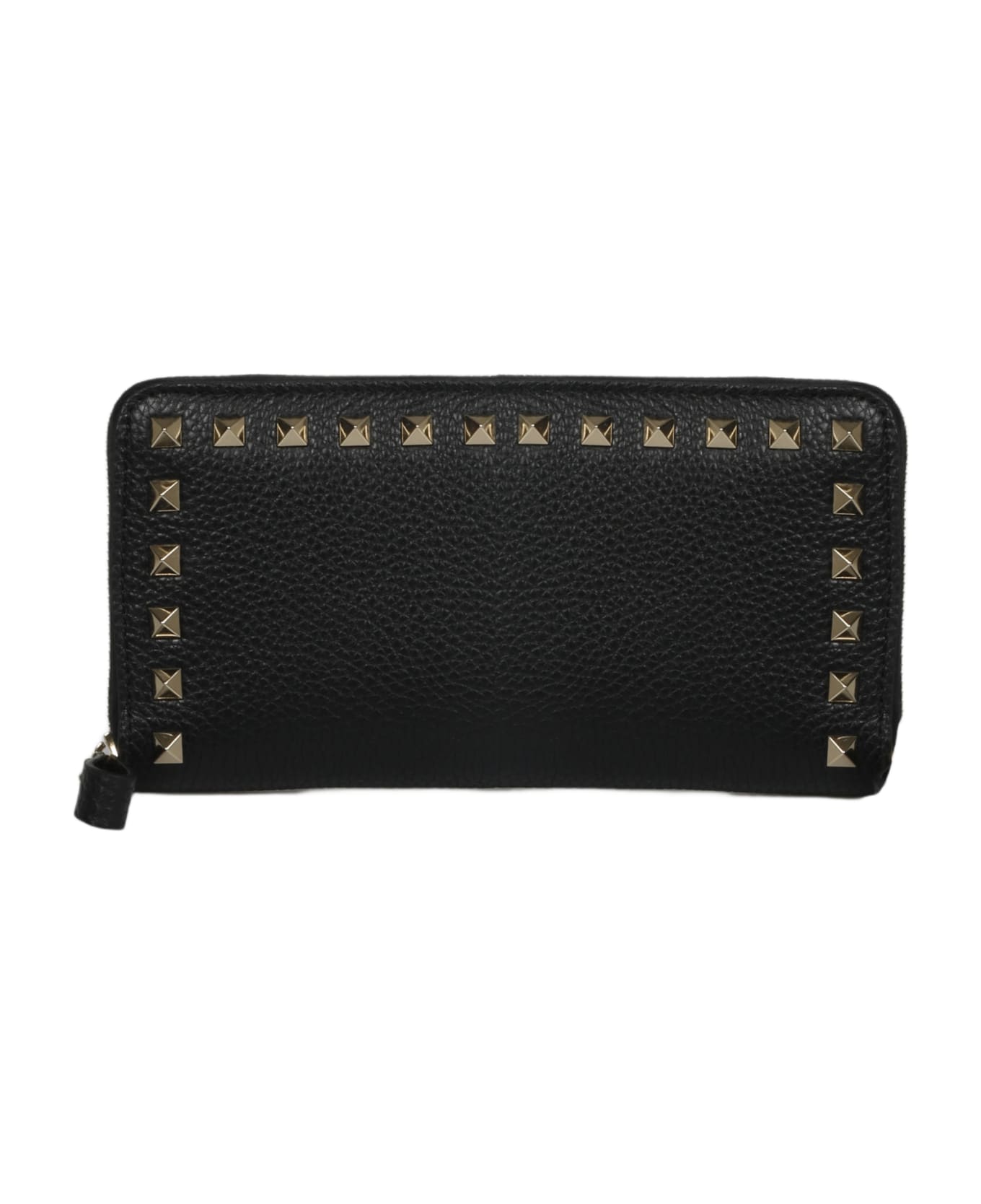 Valentino Garavani Black Leather Rockstud Wallet - Black