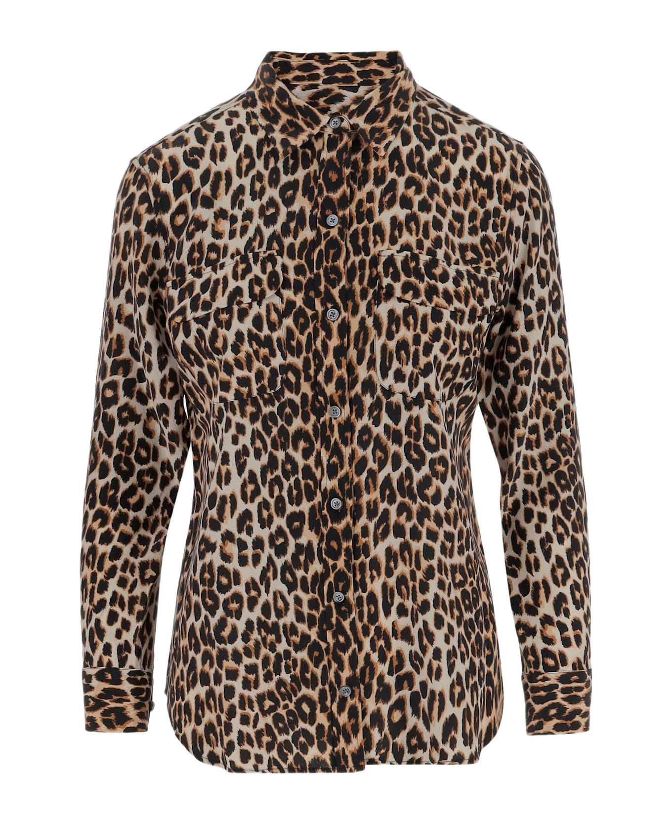 Equipment Silk Shirt With Animal Print - Red