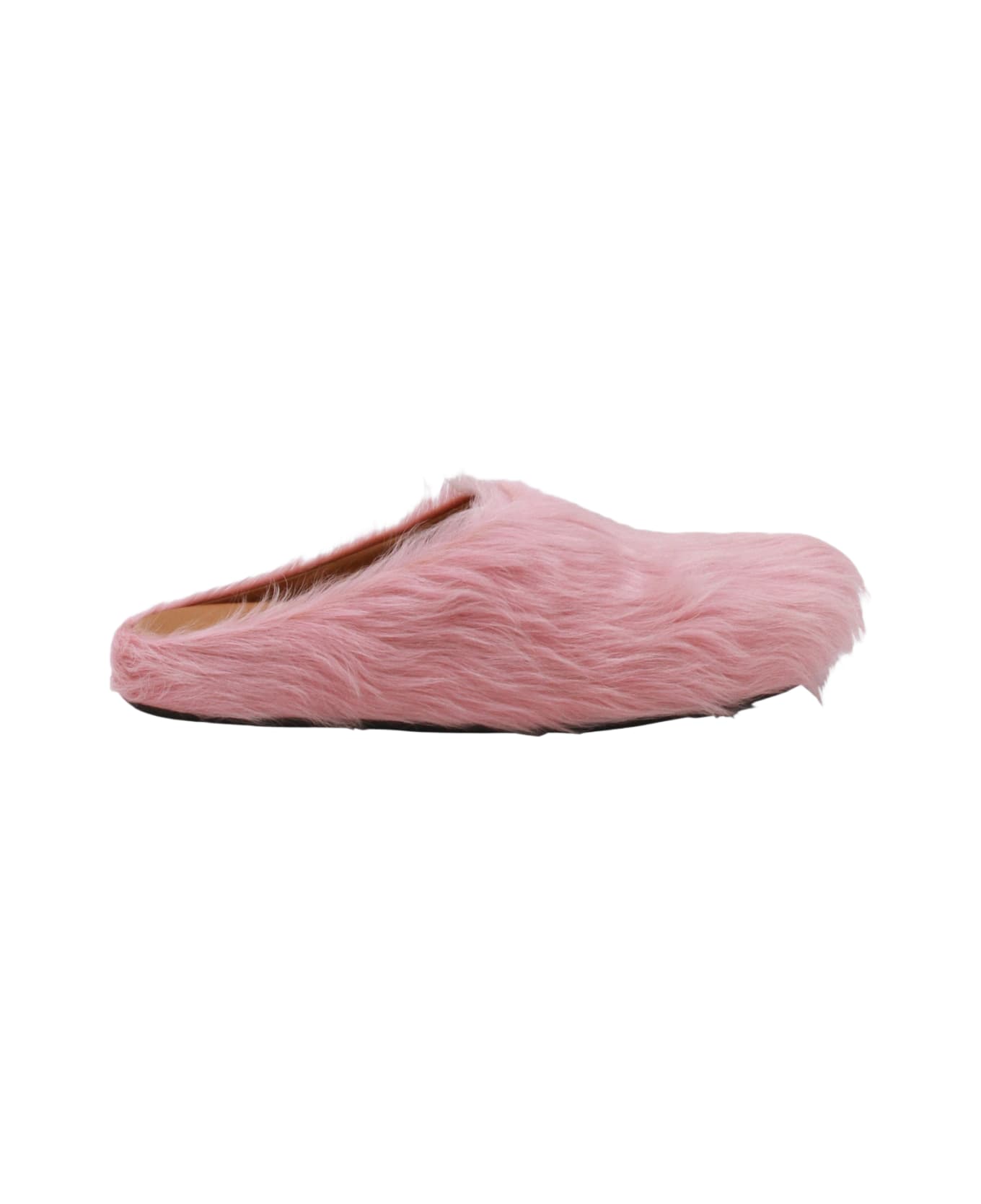 Marni Pink Leather Fussbett Flats - PINK GUMMY