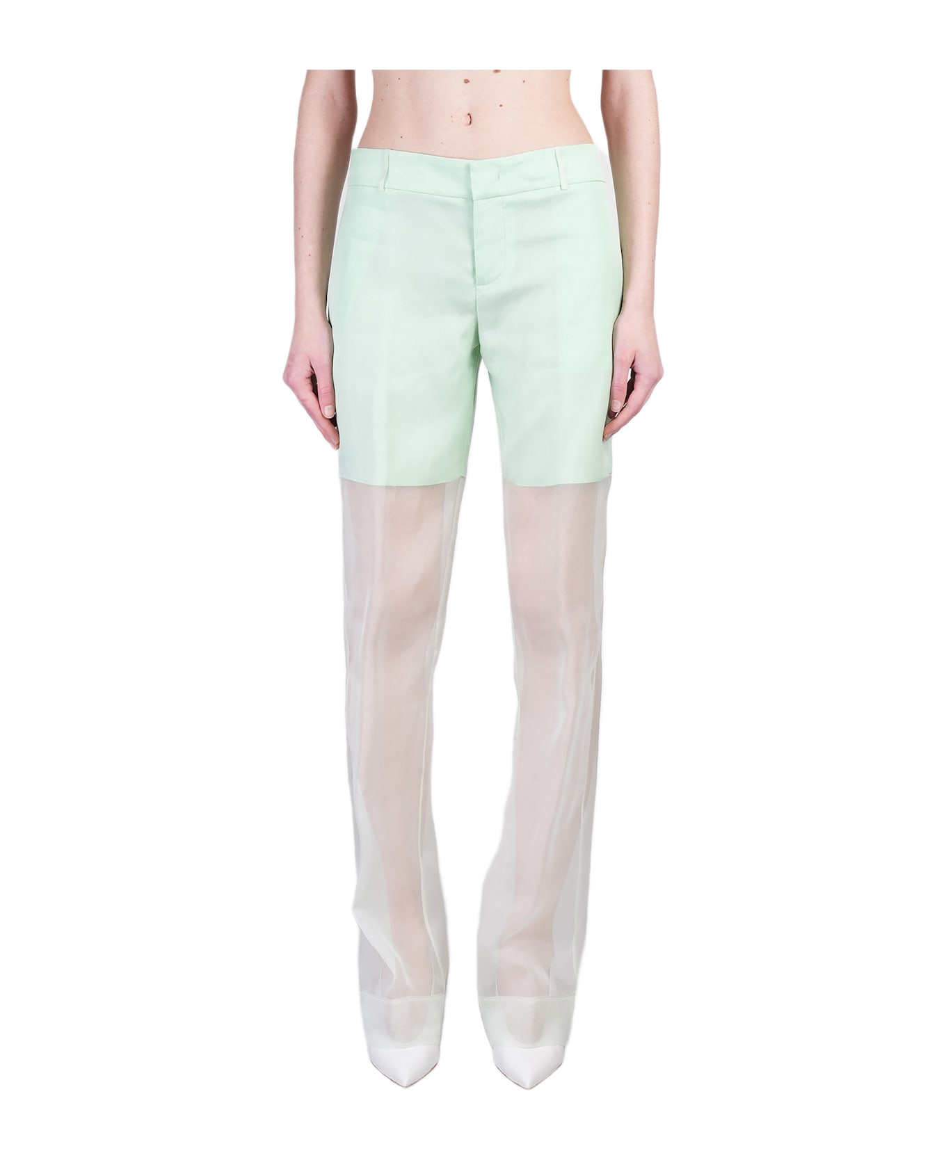 Del Core Pants In Green Silk - green