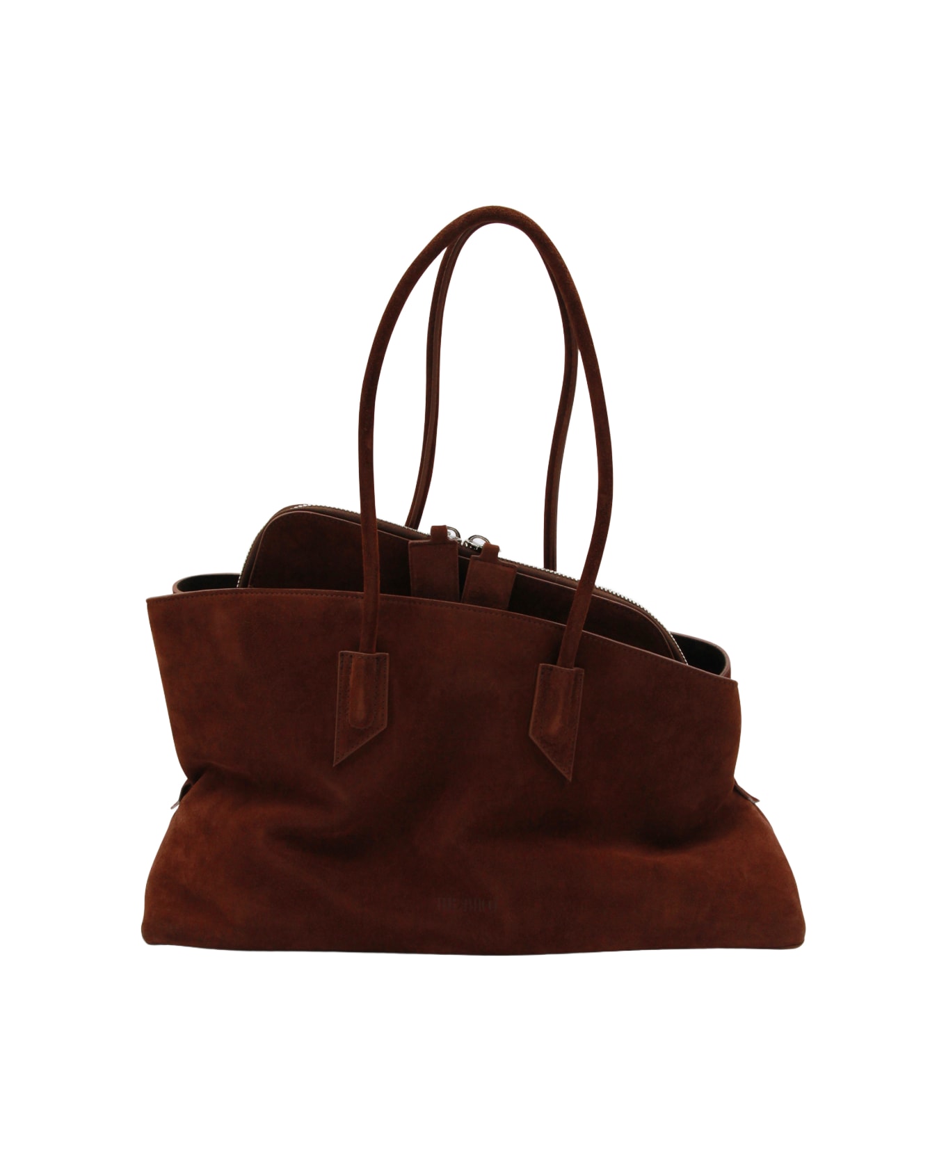 The Attico Brown Leather Top Handle Bag - Brown