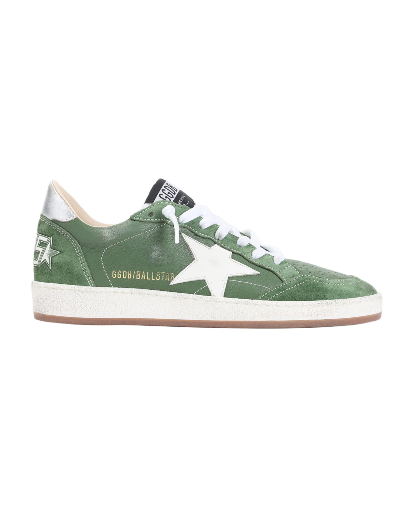 Golden Goose Ball Star Sneakers - Green White Silver