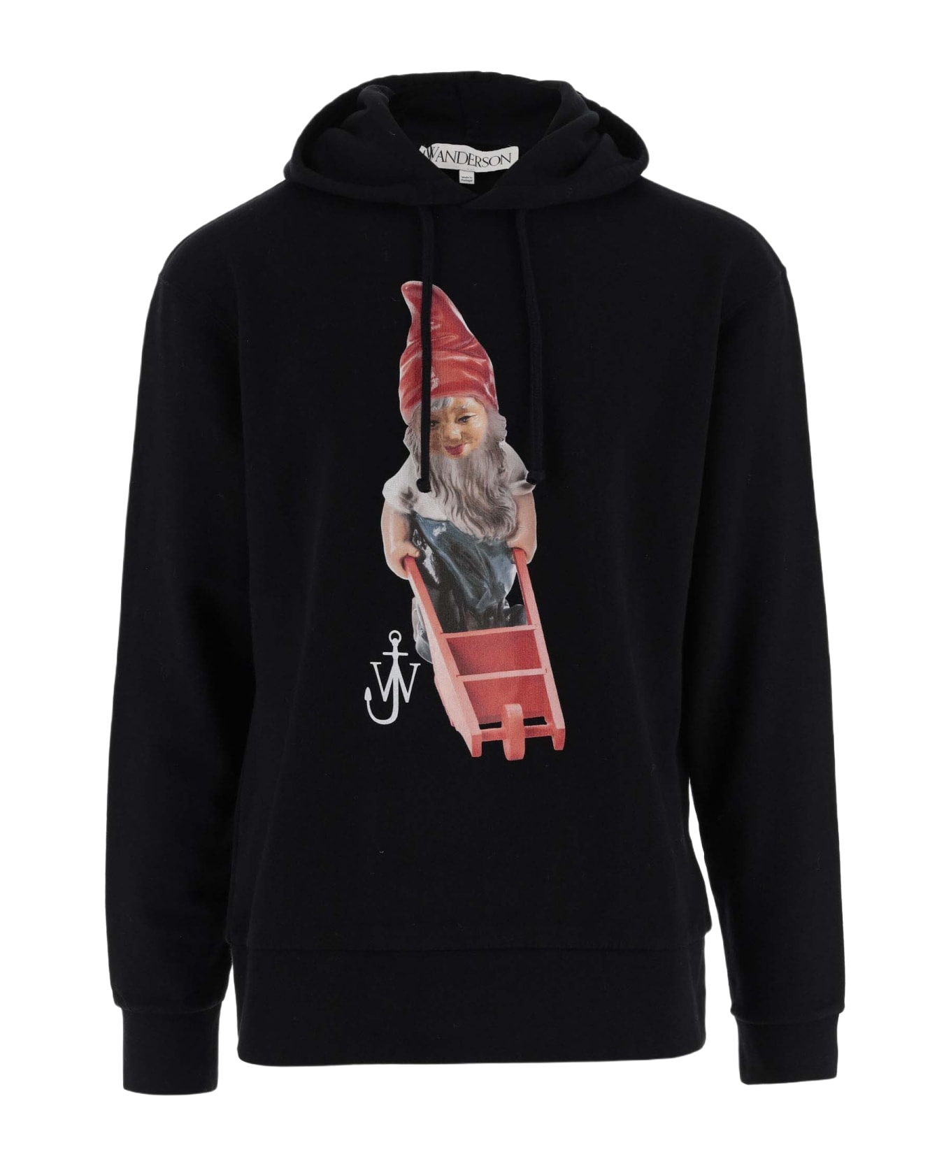 J.W. Anderson Cotton Hoodie With Graphic Print And Logo - Black