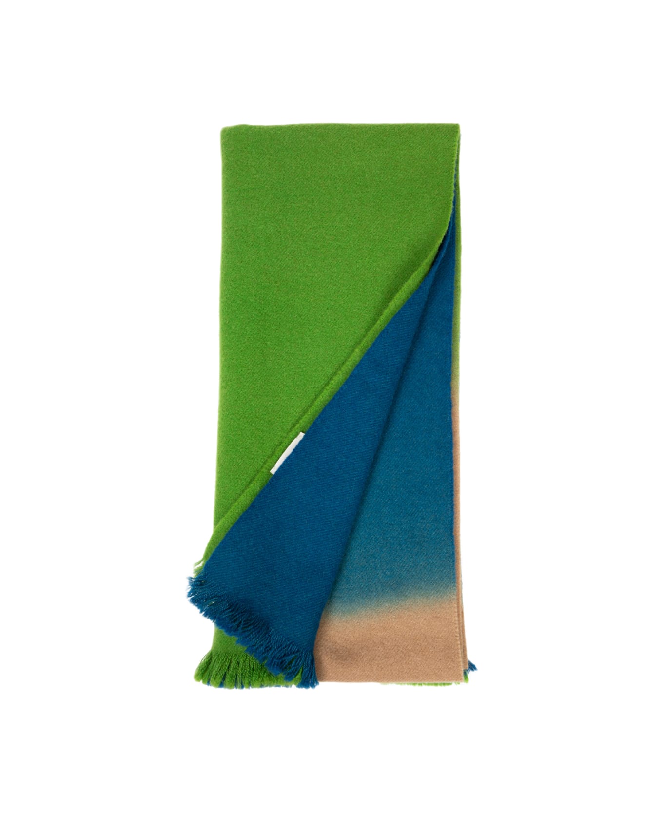 Piacenza Cashmere Sciarpa Green and teal baby camel scarf - Verde/blu