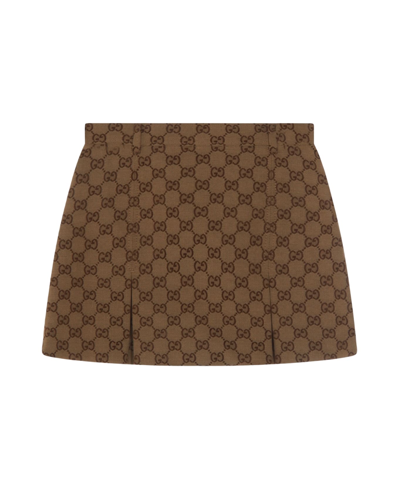 Gucci Beige Cotton Skirt - CAMEL/EBONY