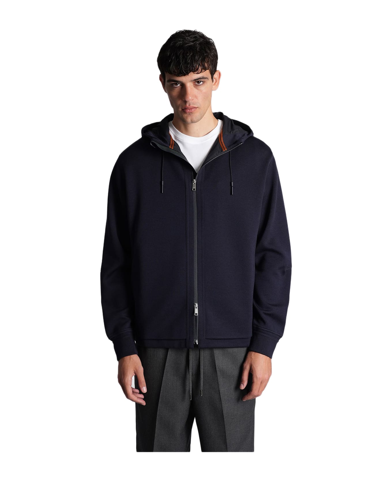 Zegna Sweatshirt In Blue Wool - blue