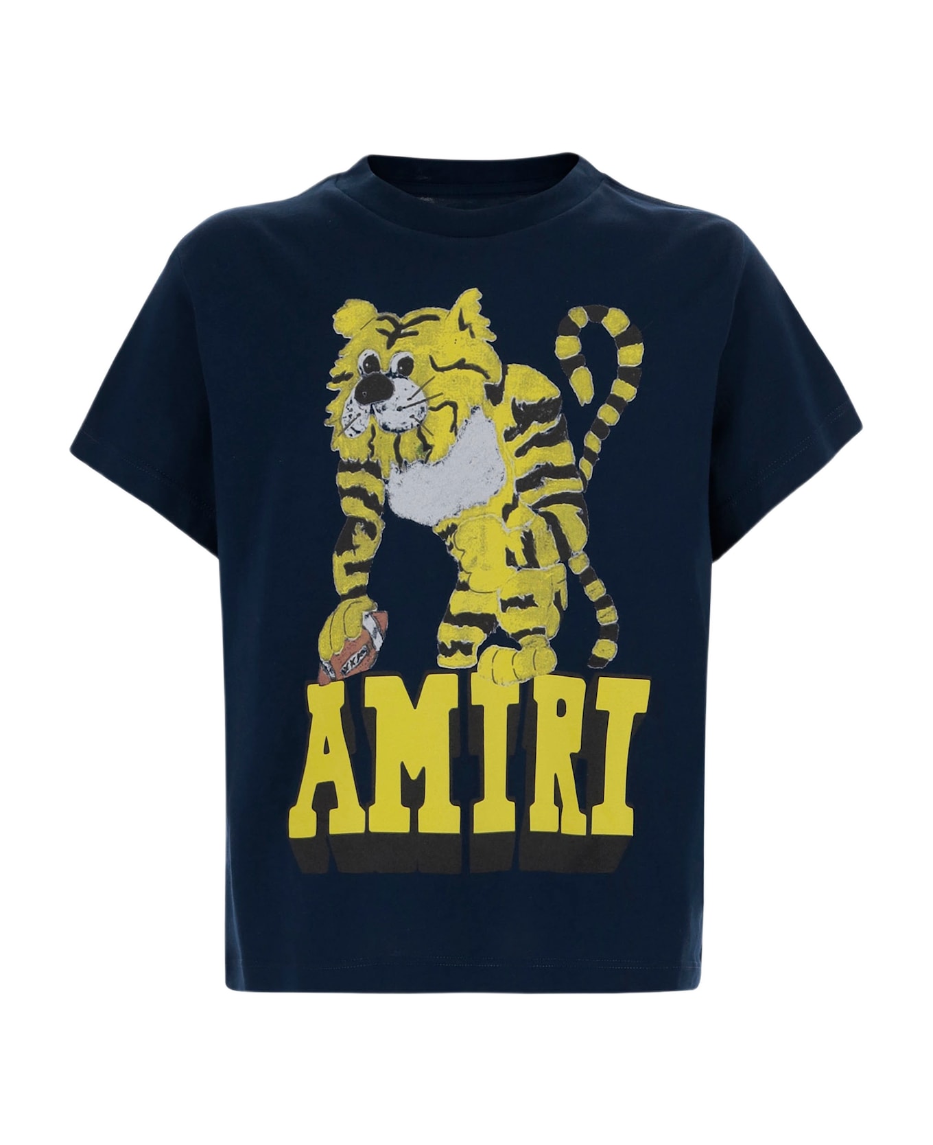 AMIRI Cotton T-shirt With Logo Print - Blue