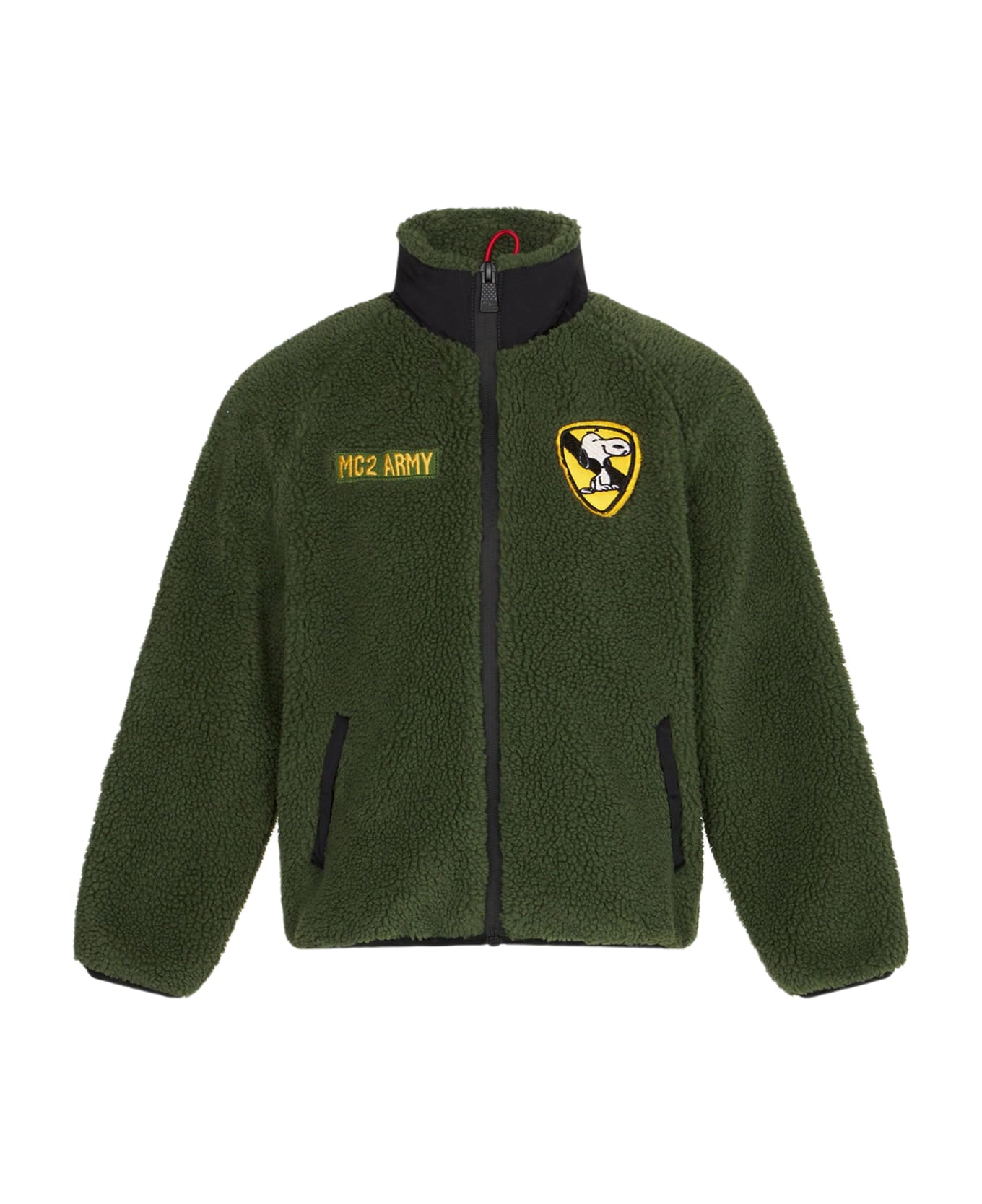 MC2 Saint Barth Kid Sherpa Jacket With Snoopy Patch | Peanuts® Special Edition - GREEN