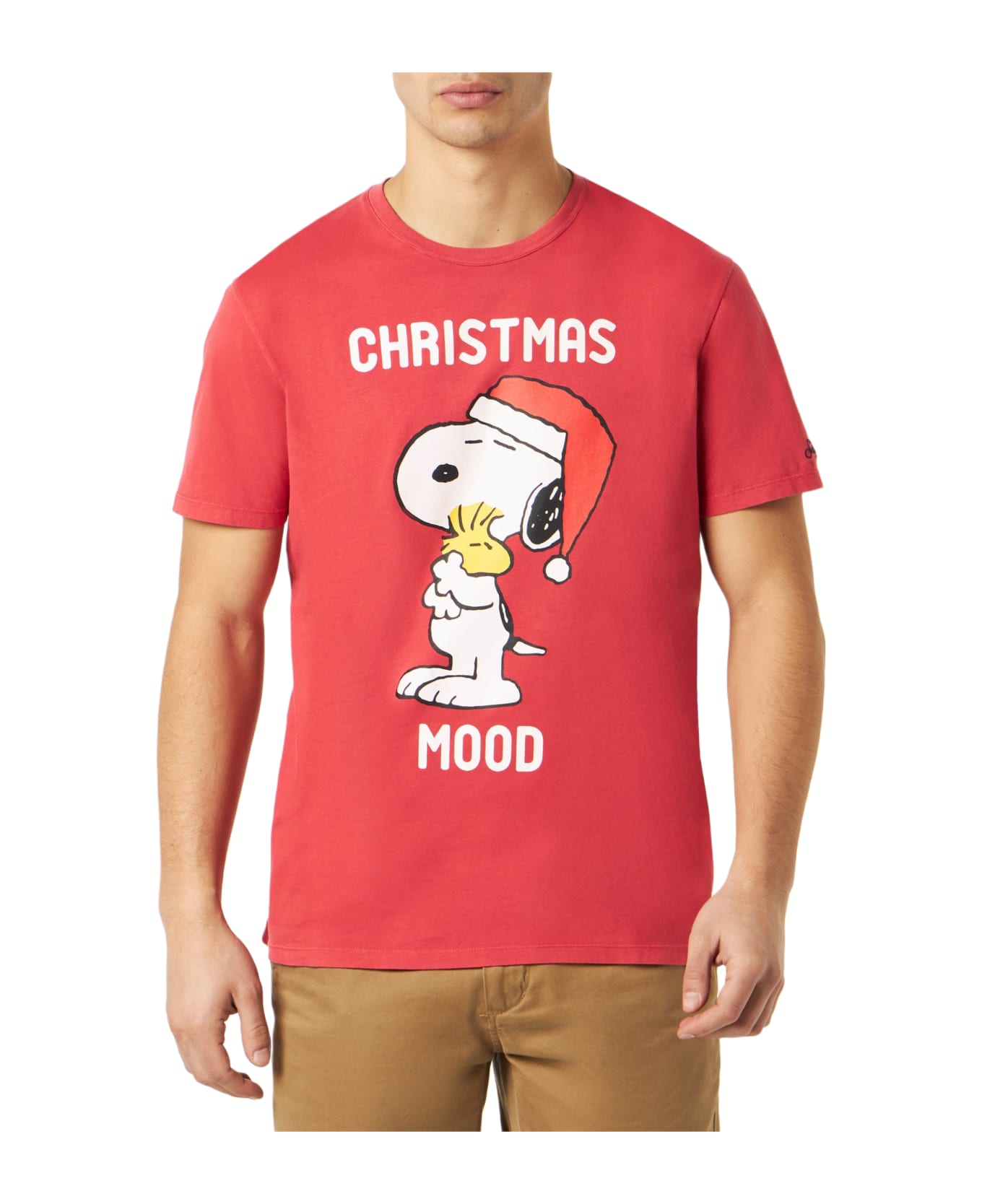 MC2 Saint Barth Man Heavy Cotton T-shirt With Snoopy Print | Peanuts Special Edition - RED