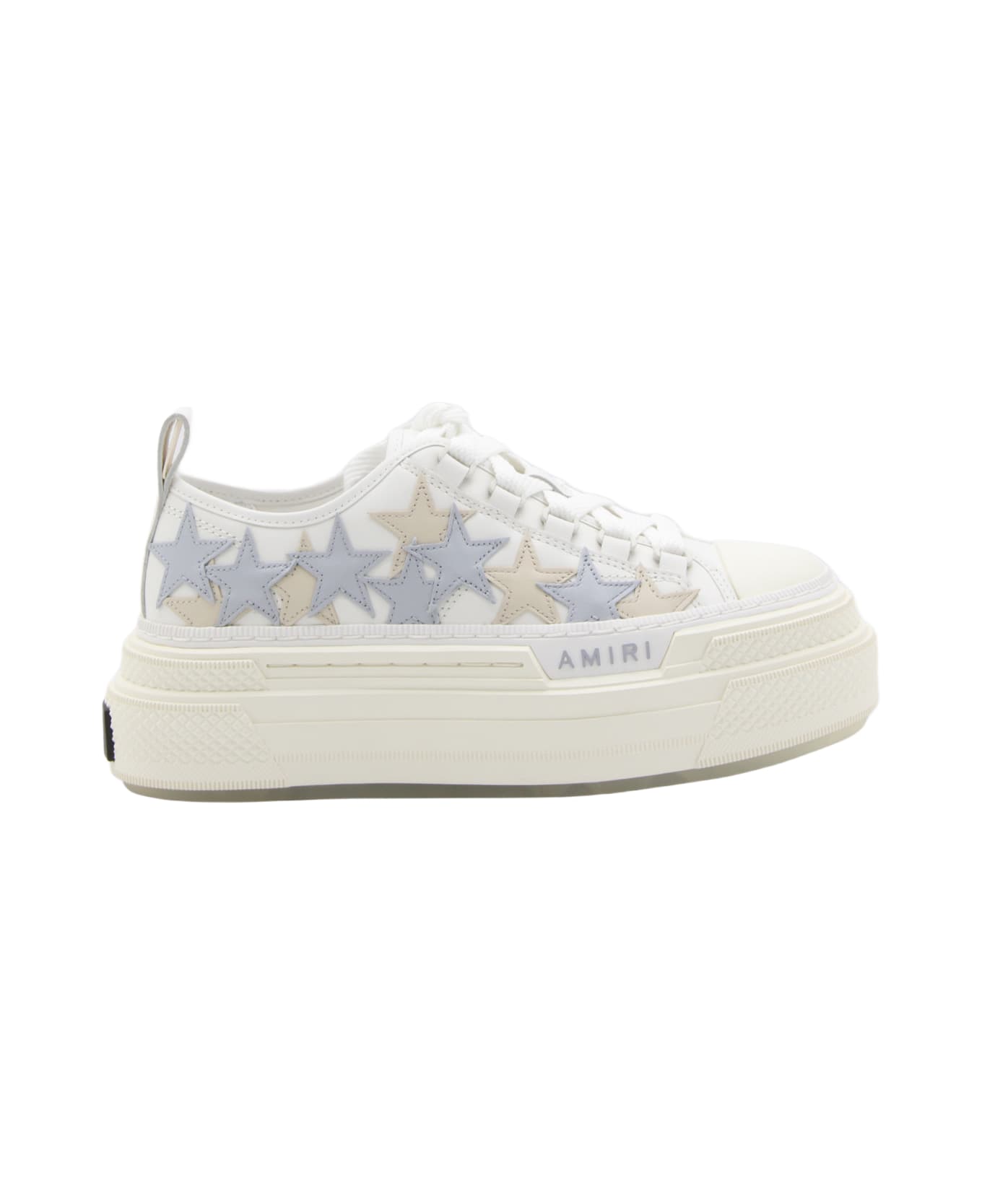 AMIRI White And Blue Leather Sneakers - GREY BLUE ウェッジシューズ