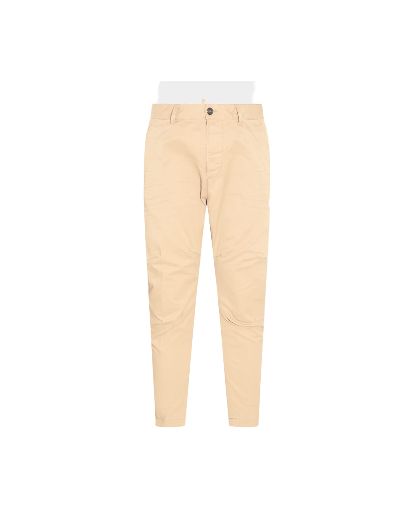 Dsquared2 Beige Cotton Blend Trousers - Stone ボトムス