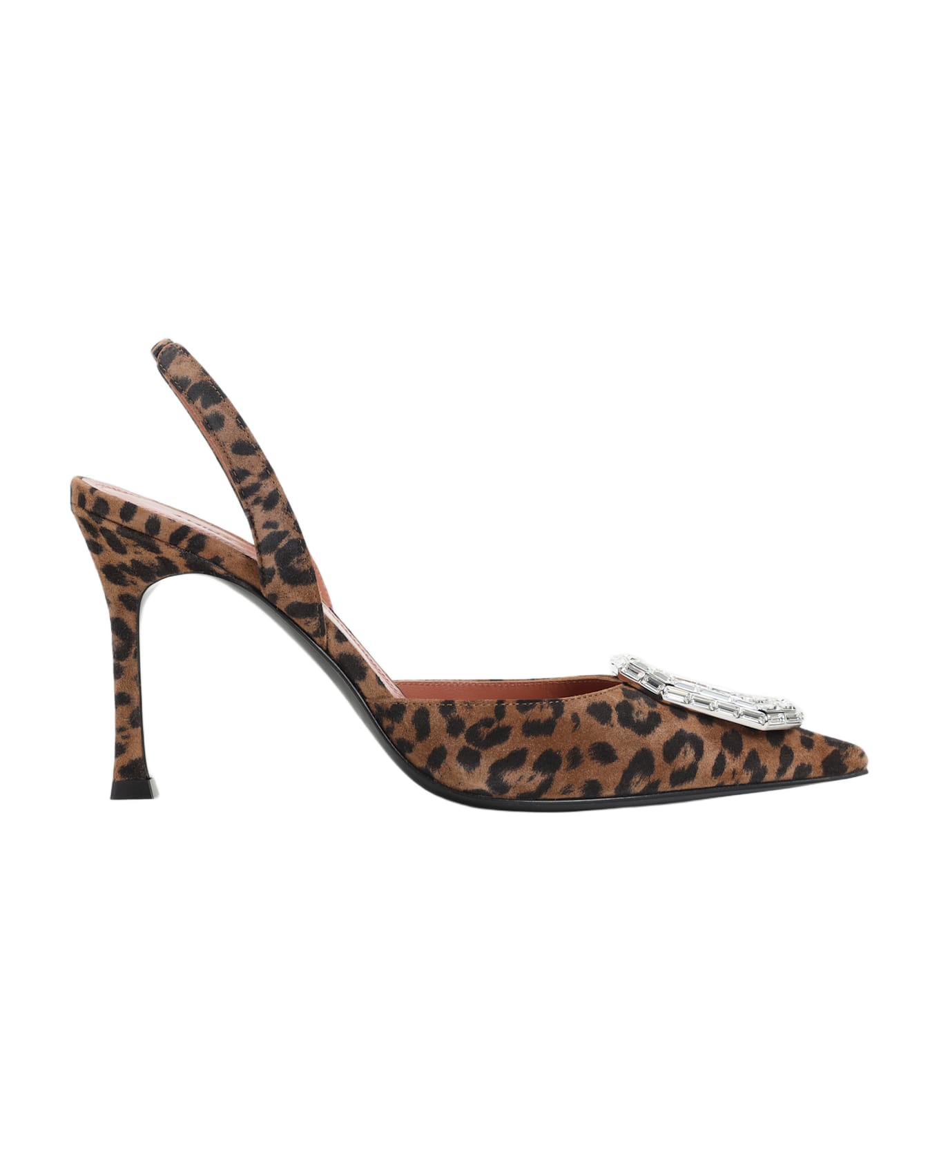 Amina Muaddi Camelia 90 Sling - Leopard