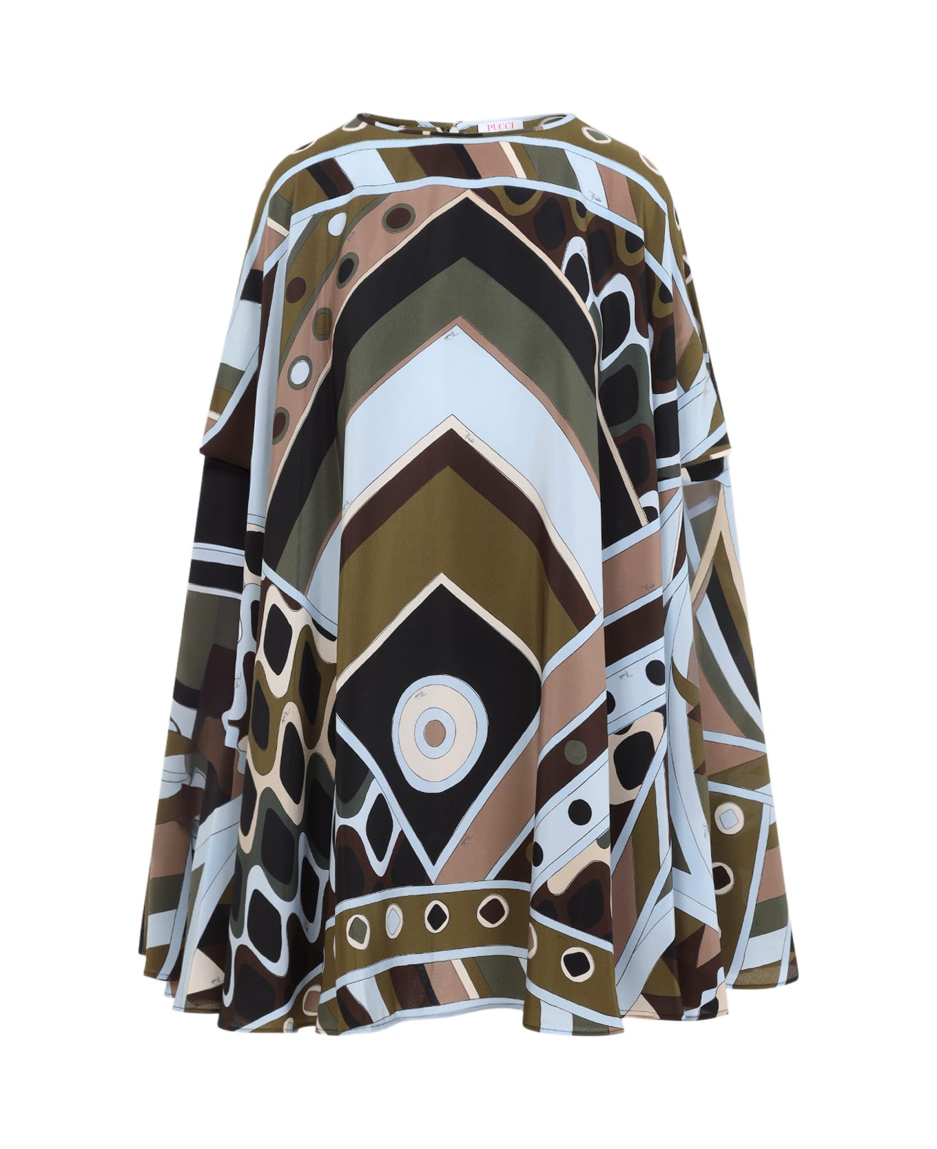 Pucci Silk Mini Dress - Khaki Blue