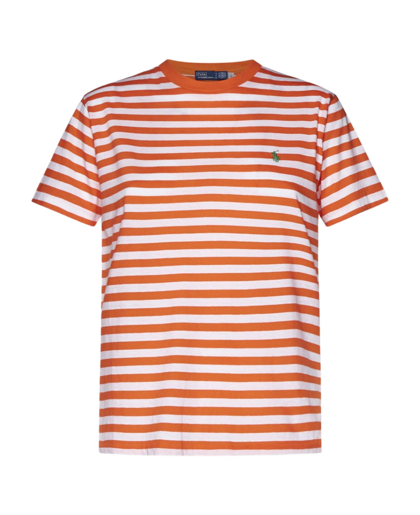 Ralph Lauren Striped Cotton T-shirt - Orange White
