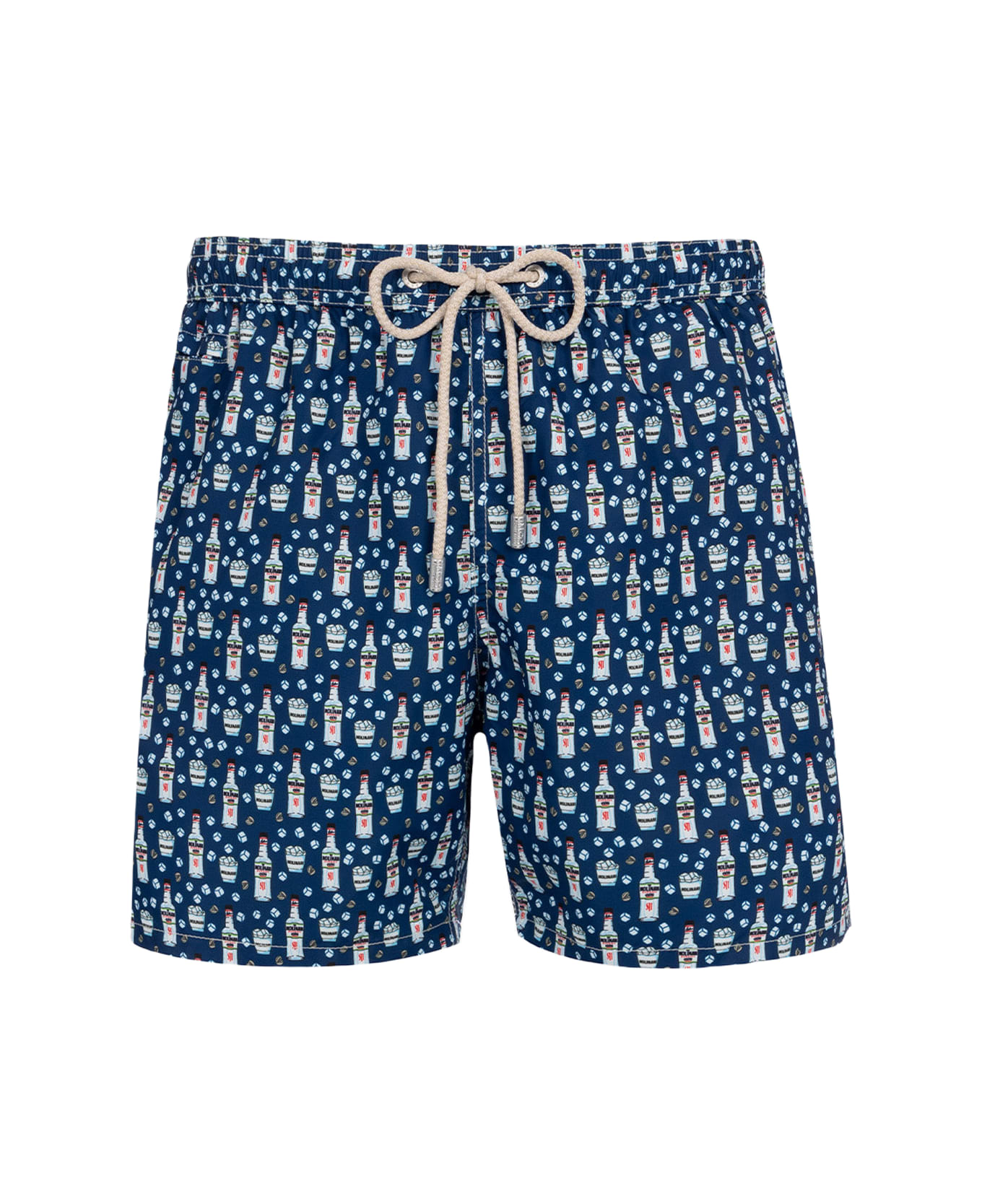 MC2 Saint Barth Man Lightweight Fabric Swim-shorts Lighting Micro Fantasy With Sambuca Molinari Print| Sambuca Molinari Special Edition - BLUE