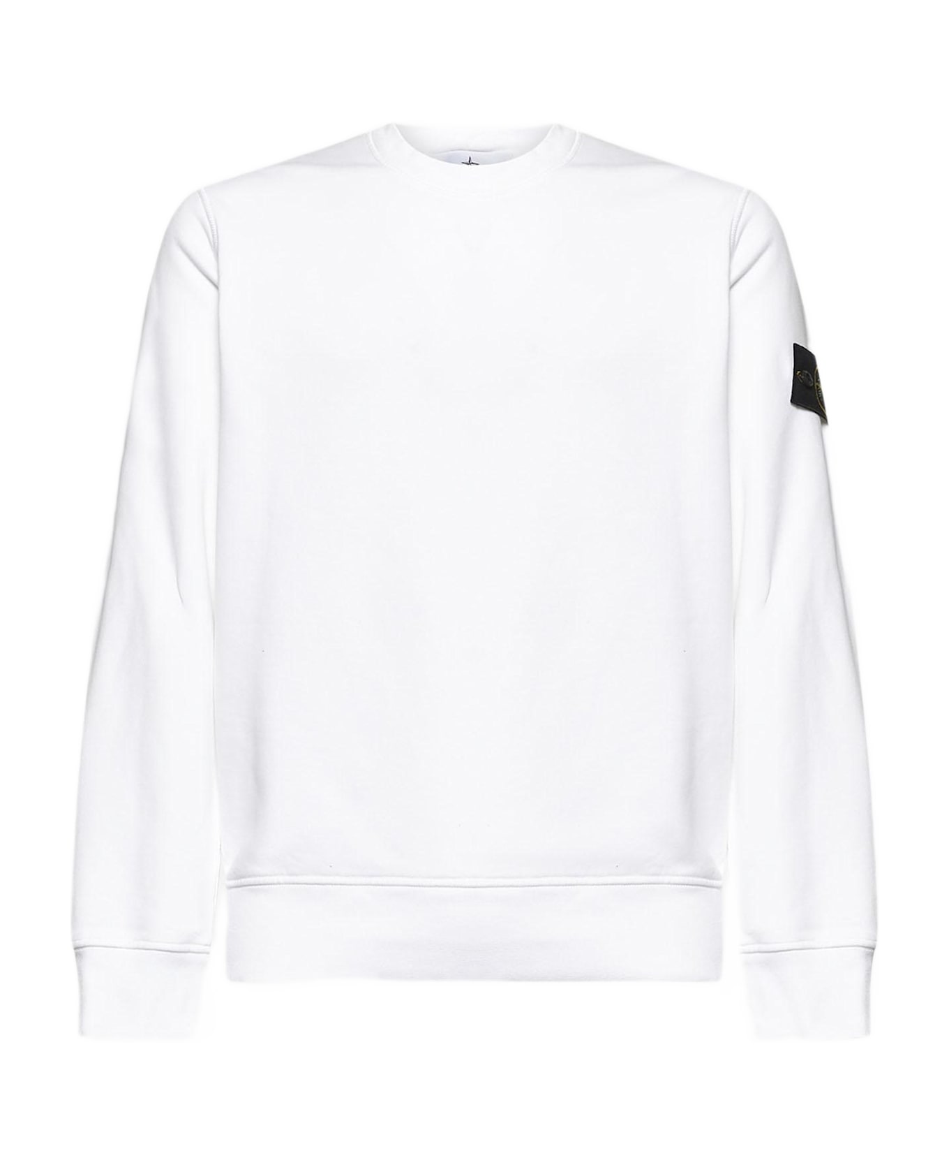 Stone Island White Cotton Crewneck Sweatshirt - Bianco