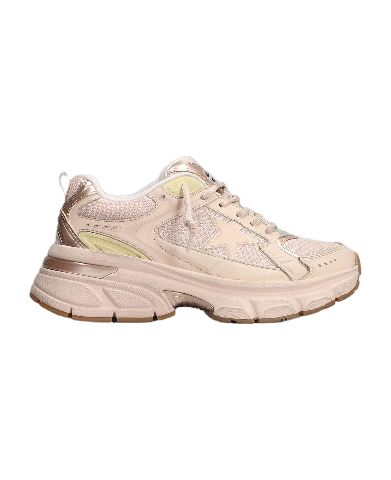Golden Goose Lightstar Sneakers In Rose-pink Leather And Fabric - rose-pink
