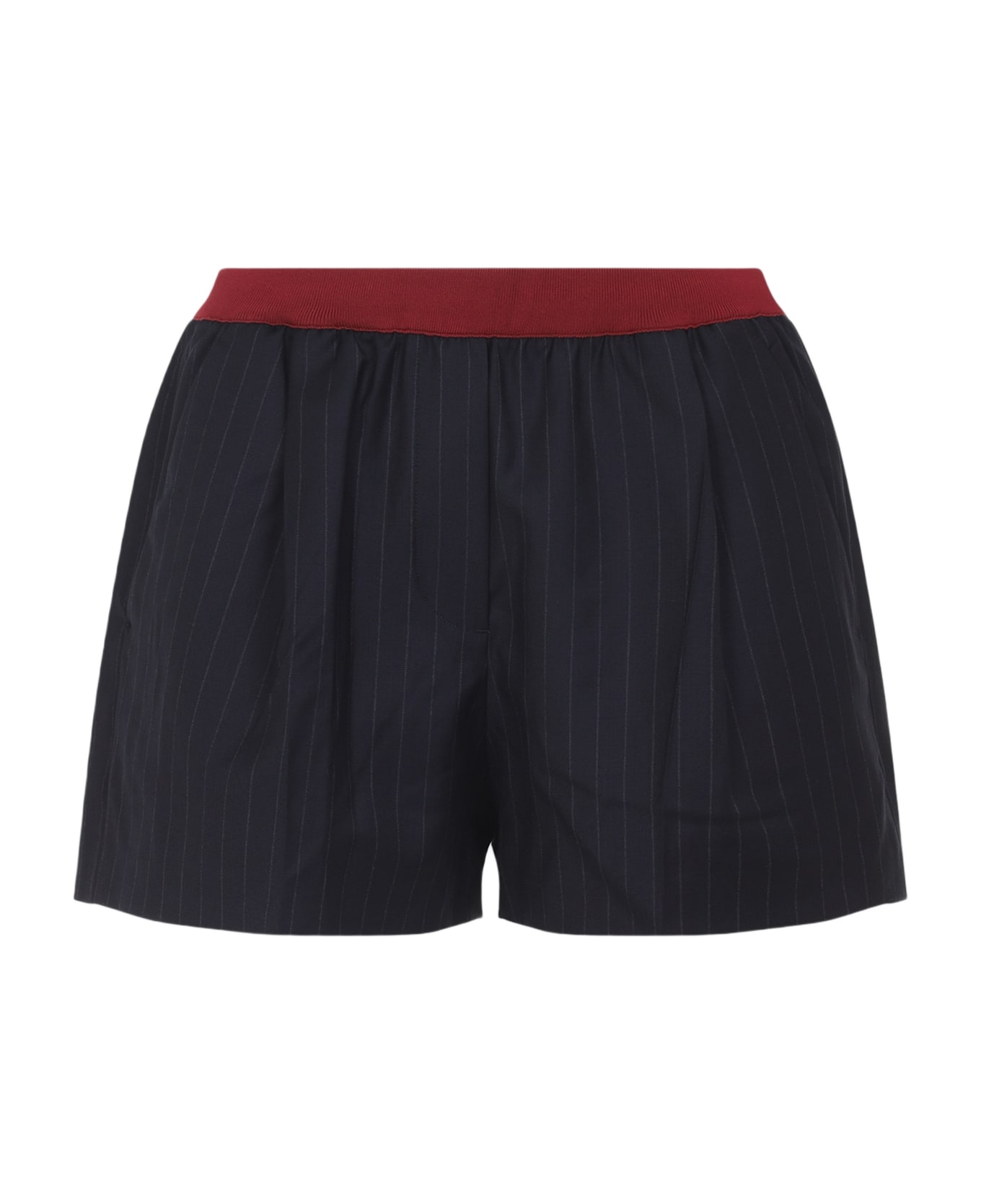 Miu Miu Virgin Wool Shorts - Bleu