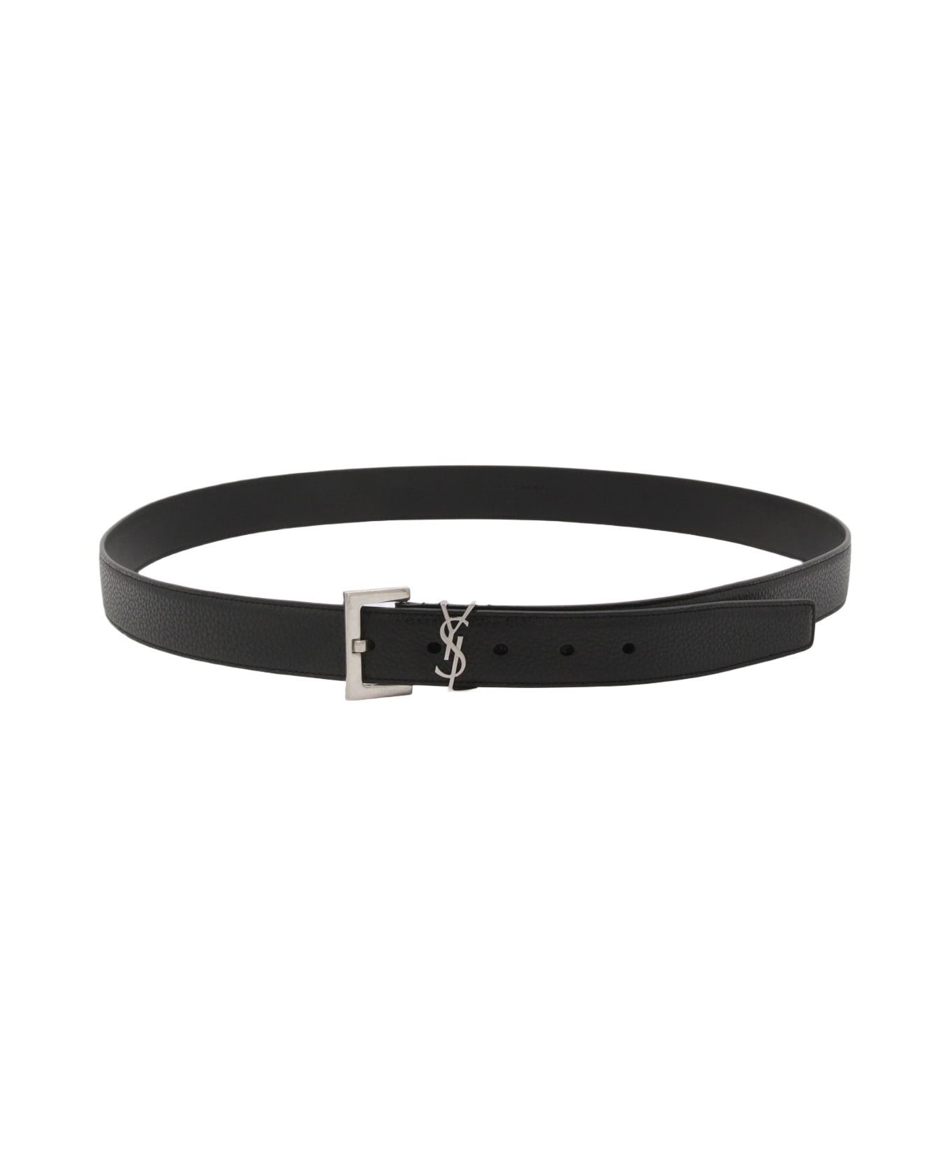 Saint Laurent Black Leather Belt - Black