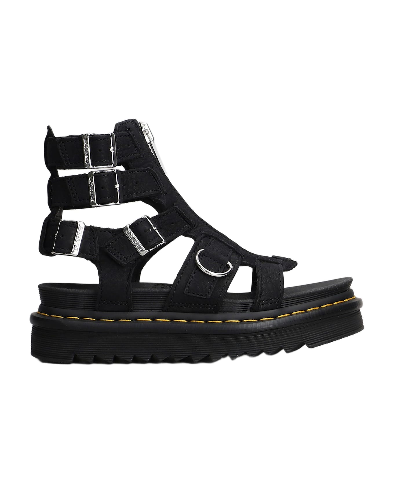 Dr. Martens Olson Sandals In Black Nubuck - black