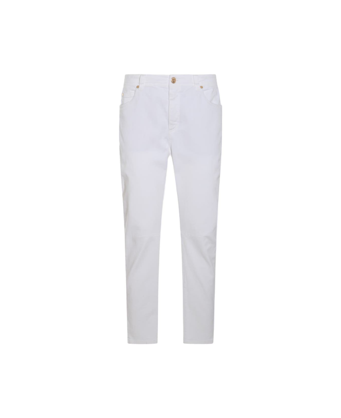 Brunello Cucinelli White Cotton Blend Jeans - White ボトムス
