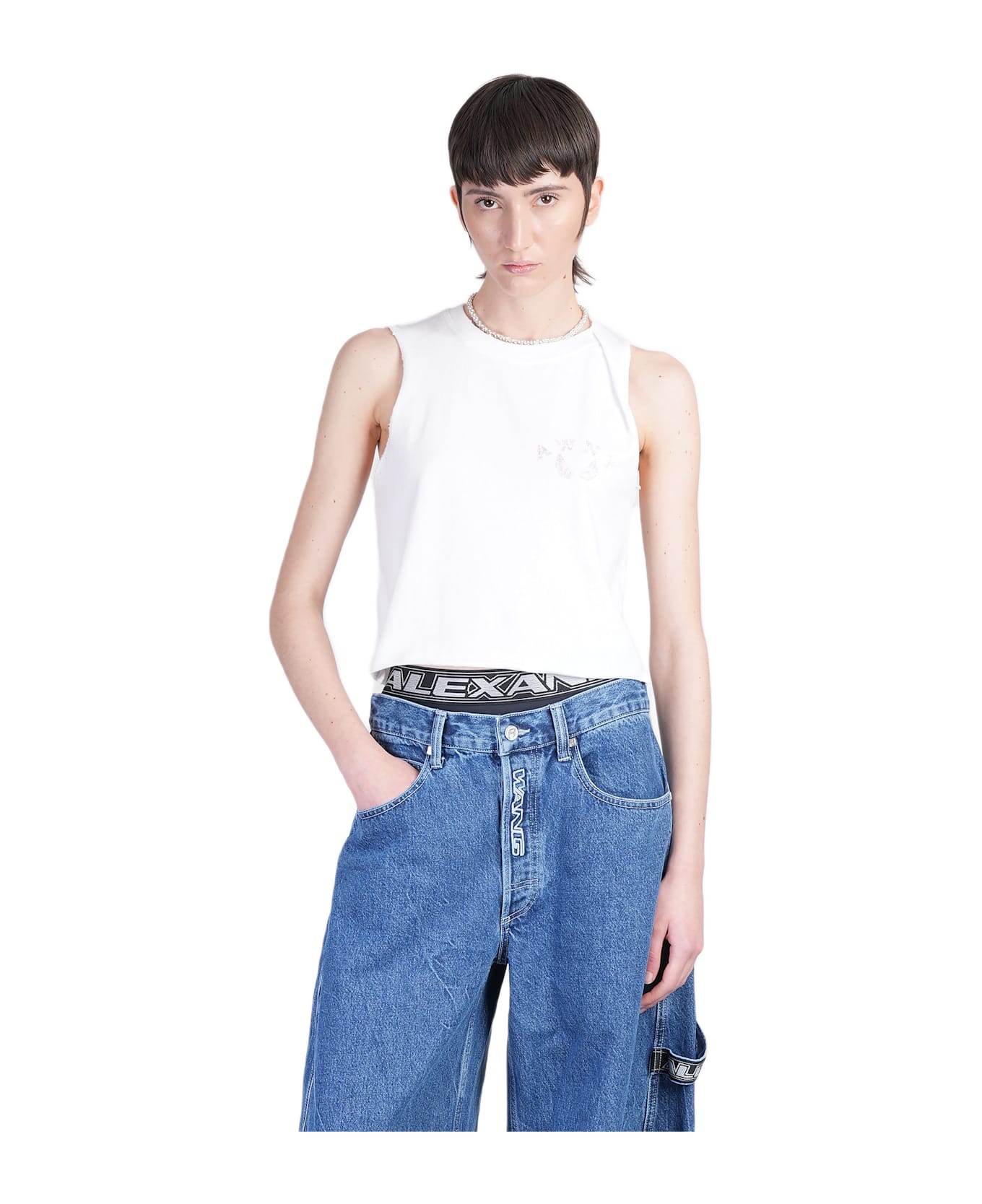 Alexander Wang Tank Top In White Cotton - white