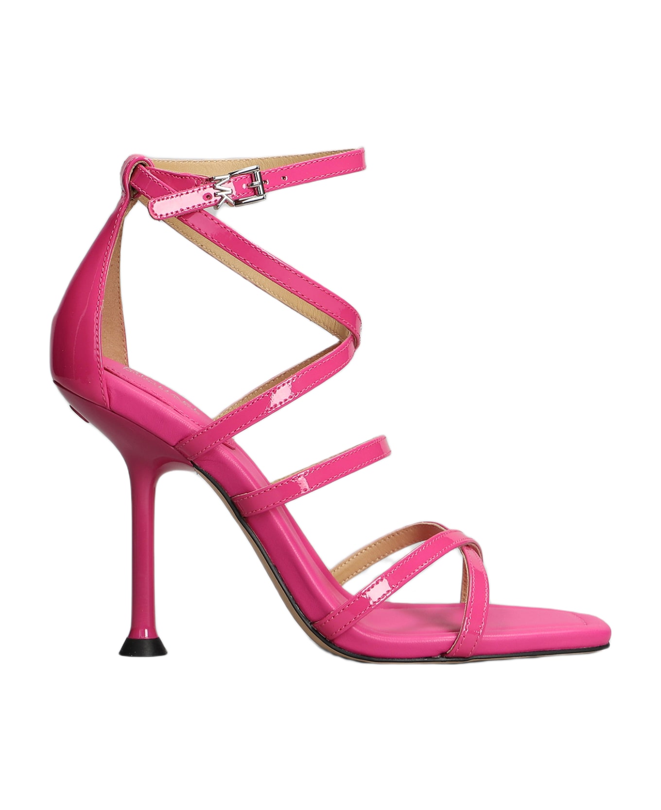 Michael Kors Imani Strappy Sandals In Fuxia Patent Leather - fuxia