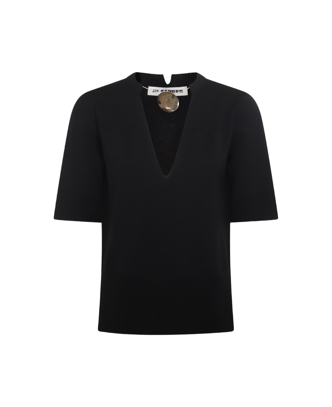 Jil Sander Black Cotton Polo Sweater - Black ニットウェア