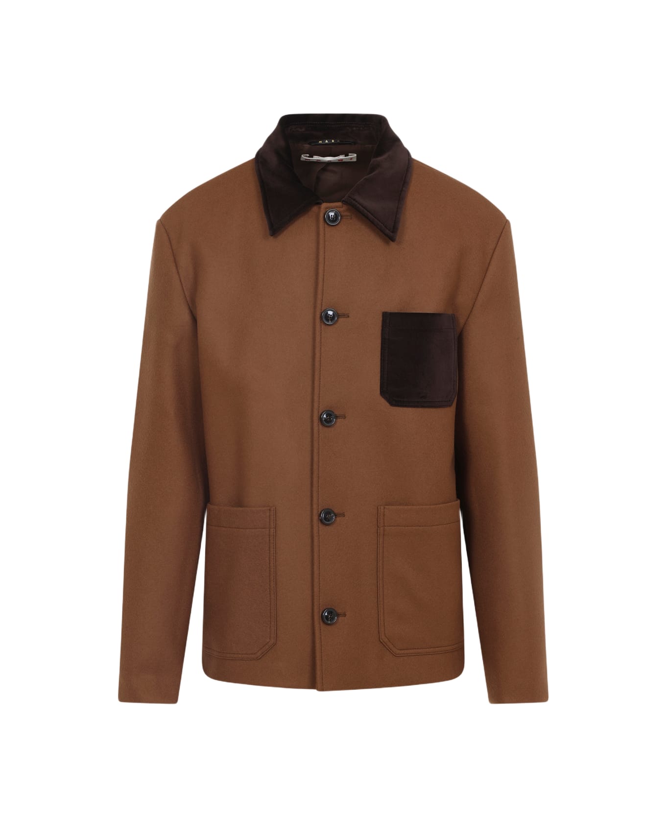 Marni Double Splittable Wool Felt Workwear Jacket - Maroon