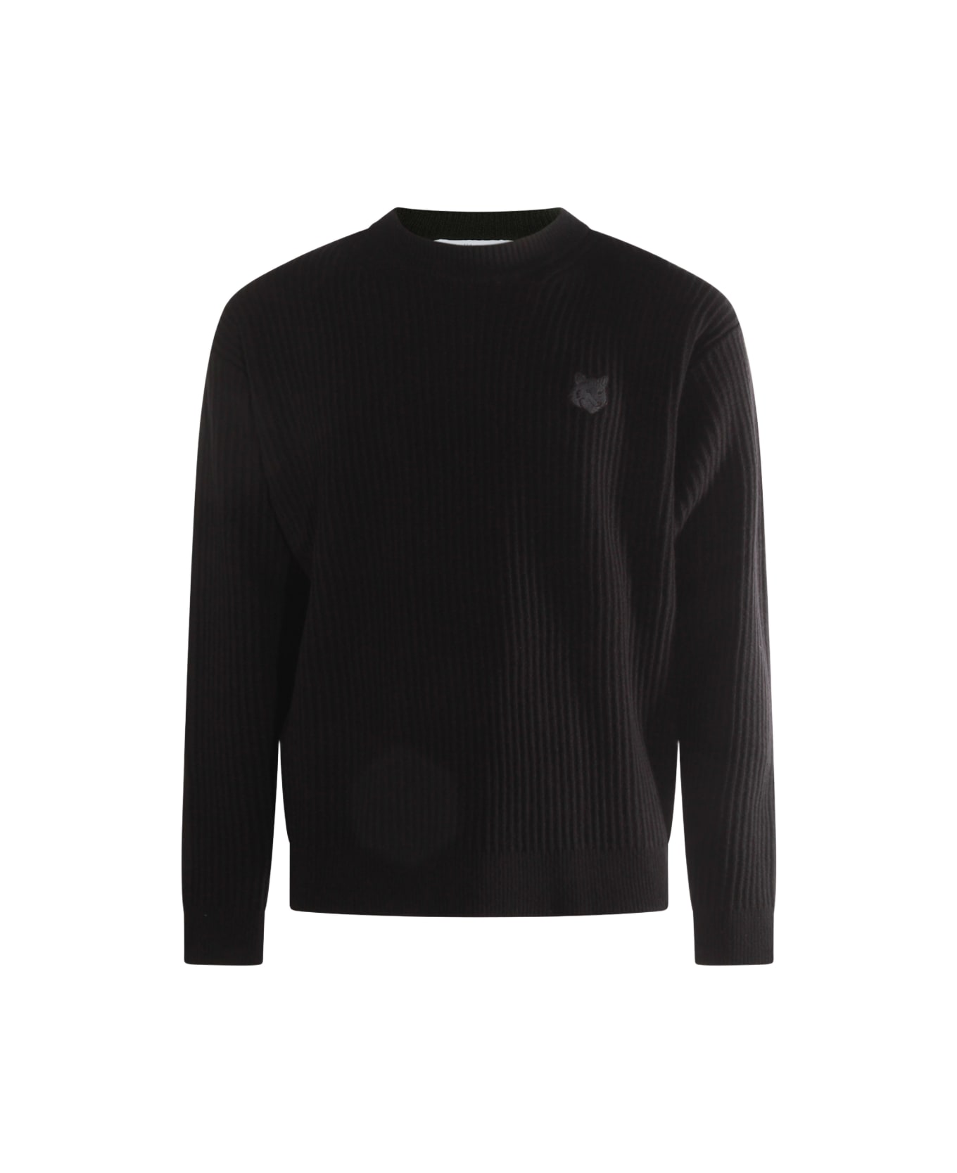 Maison Kitsuné Black Wool Knitwear - Black