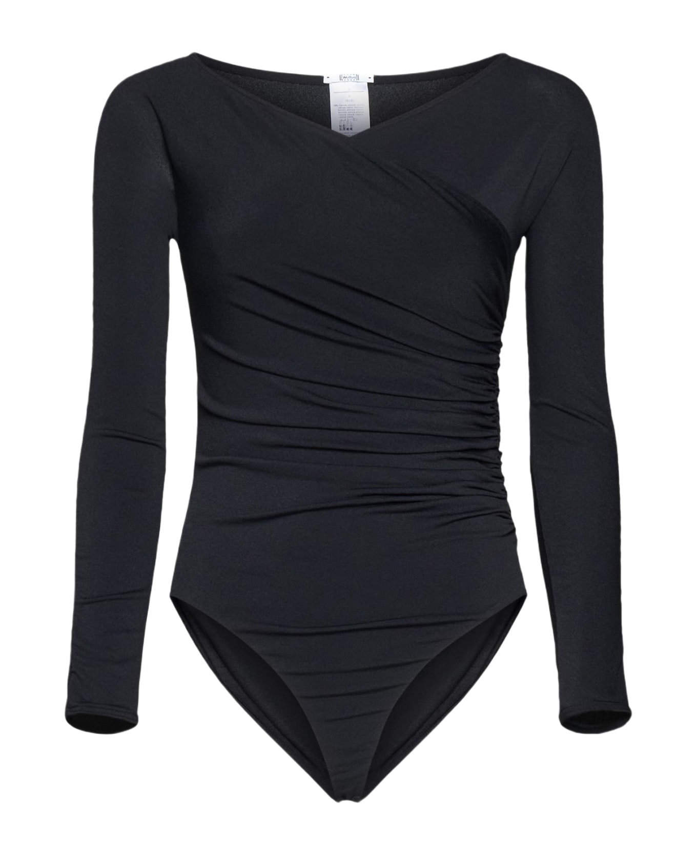 Wolford Gathered Cache-coeur Jersey Bodysuit - Black ボディスーツ