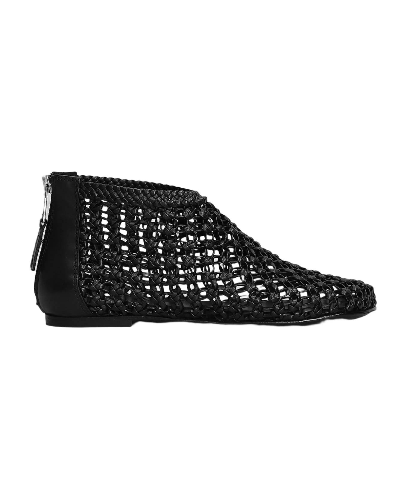 Elena Iachi Low Heels Ankle Boots In Black Leather - black