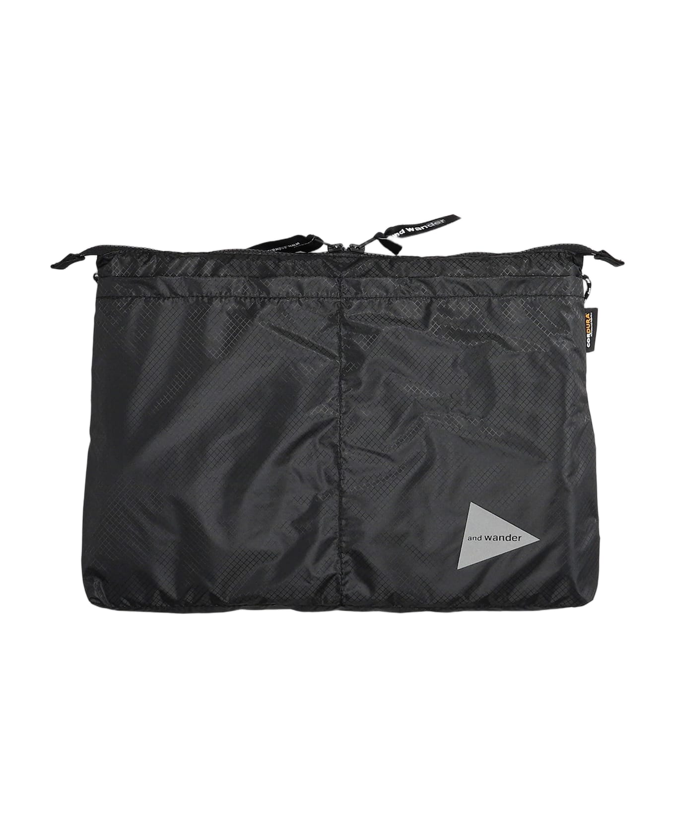 And Wander Shoulder Bag In Black Nylon - black